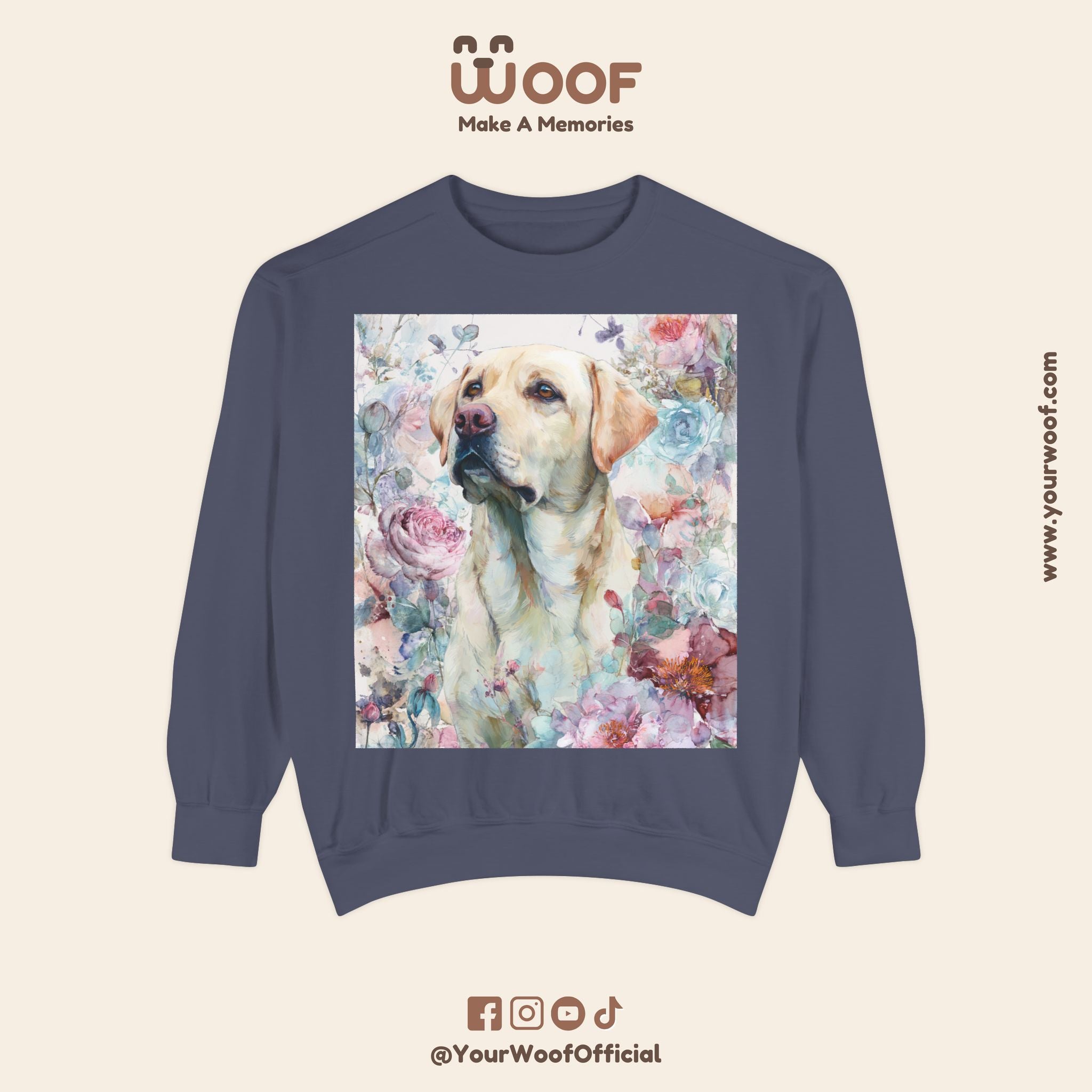 Floral Labrador Sweatshirt for Dog Lovers