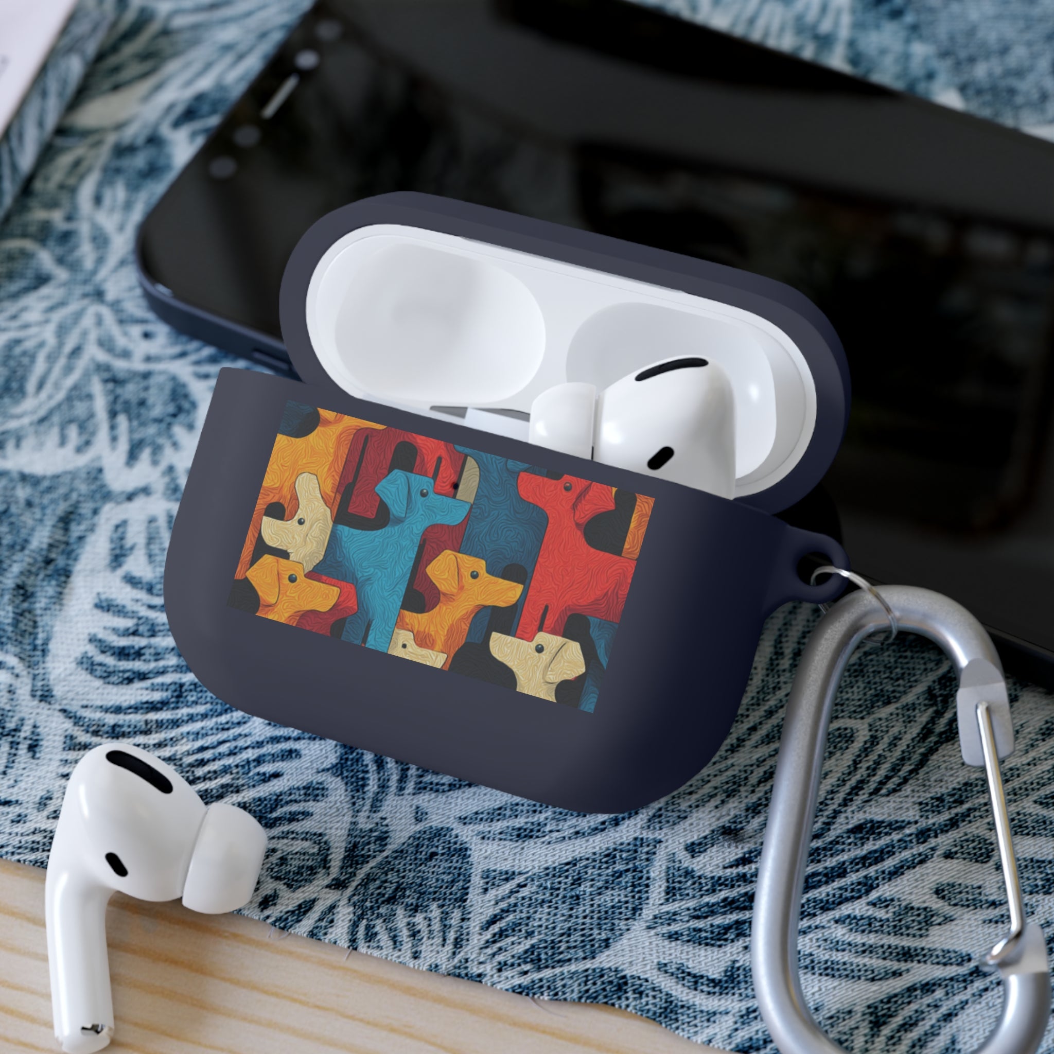 Colorful Dog Pattern AirPods Case Cover - Fun & Functional