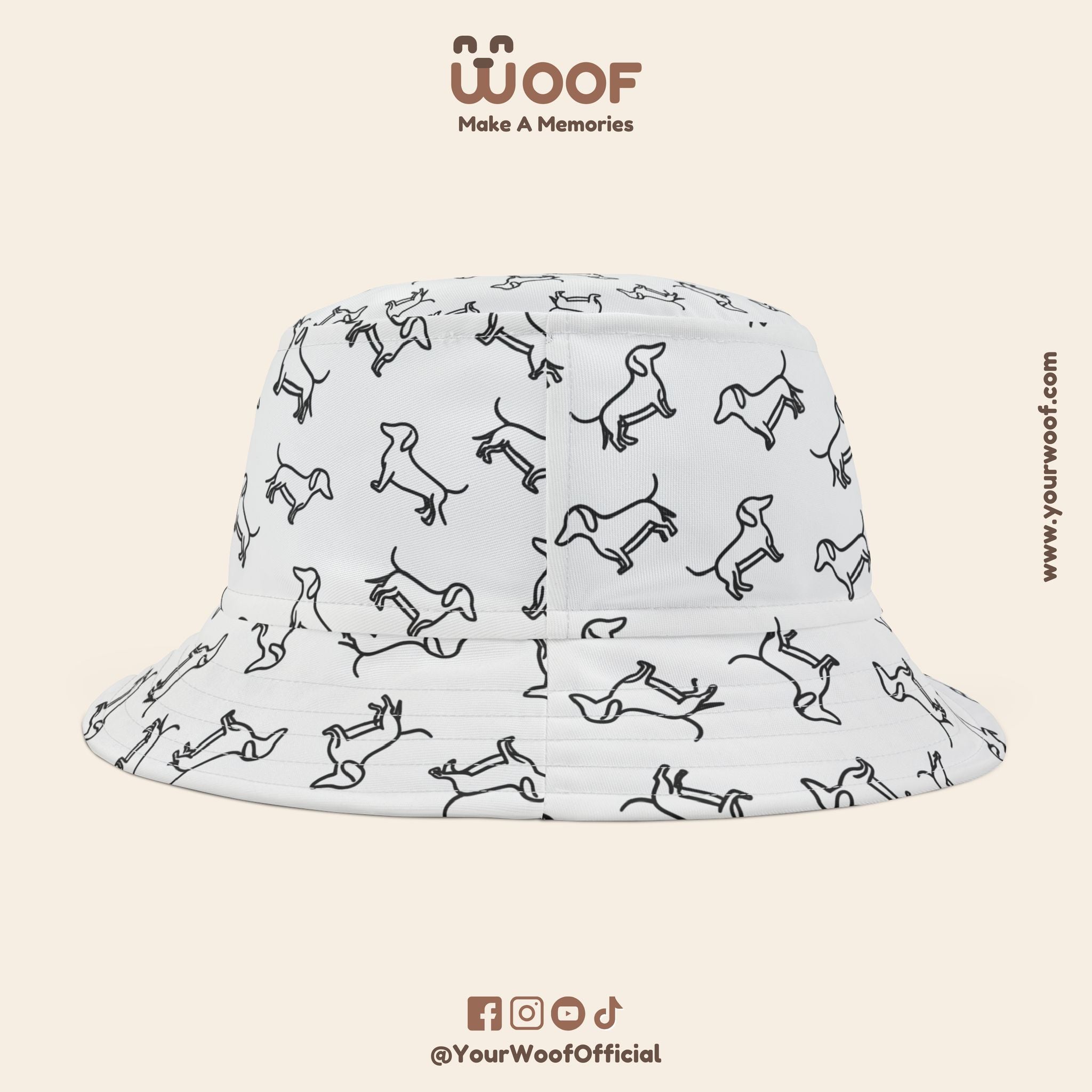 Dog Lover's Bucket Hat, Pet Accessory, Summer Hat, Cute Dog Print Headwear, Gift for Dog Owners, Outdoor Fun
