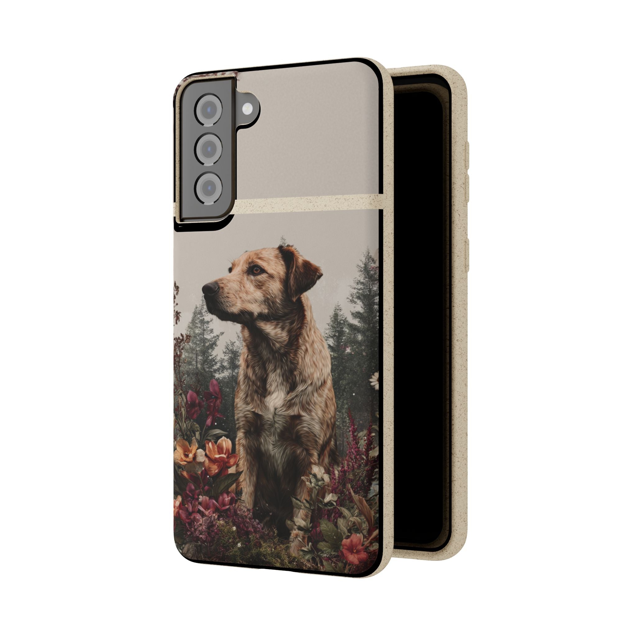Eco-Friendly Dog Lover Biodegradable Phone Case - Floral Design