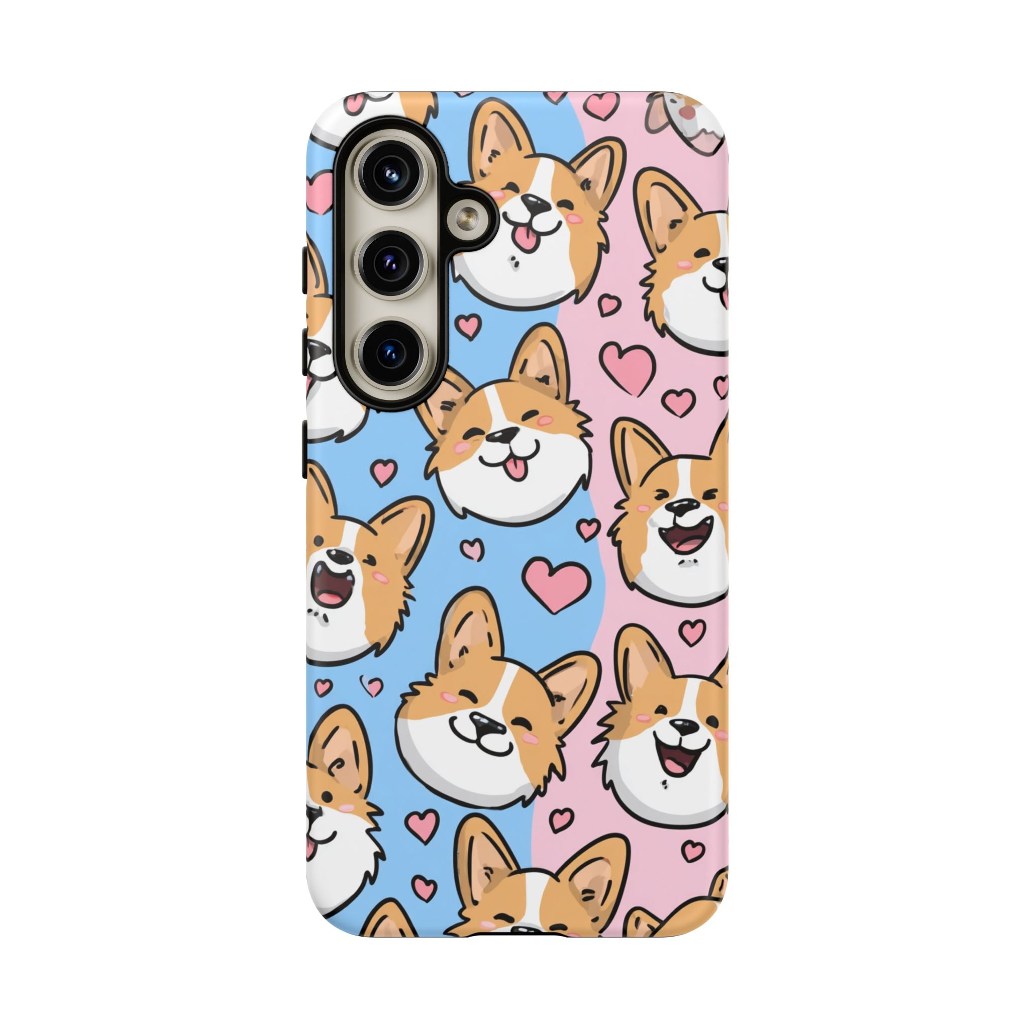 Cute Corgi Phone Case – Fun & Playful Protection with Love Hearts