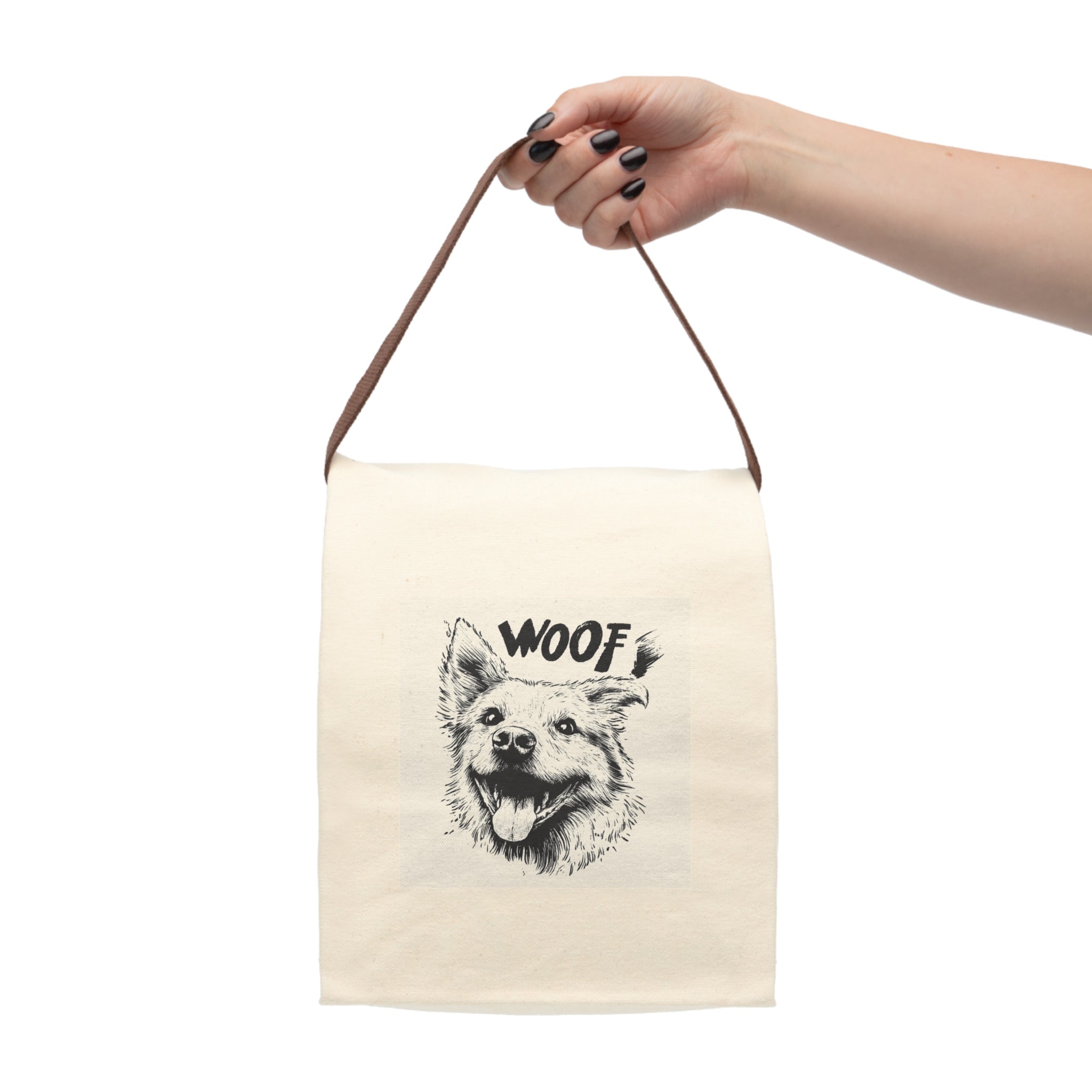Dog-Themed Canvas Lunch Bag, Pet Lover Gift, Funny Lunch Tote, Woof Lunch Bag, Eco-Friendly Food Carrier