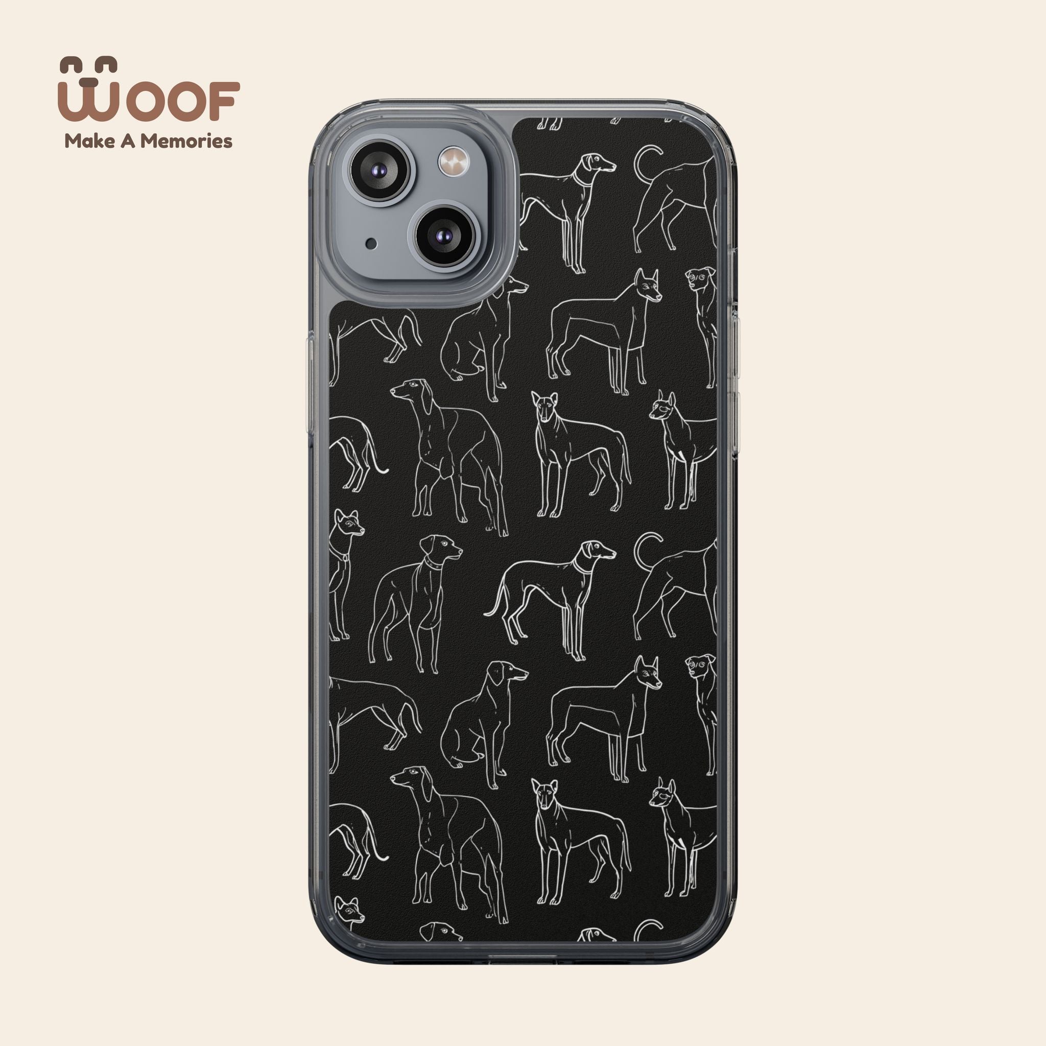 Stylish Dog Print Clear Phone Case, Pet Lover Gift, Customizable Clear Cases, Dog Owner Accessories, Cute Phone Covers