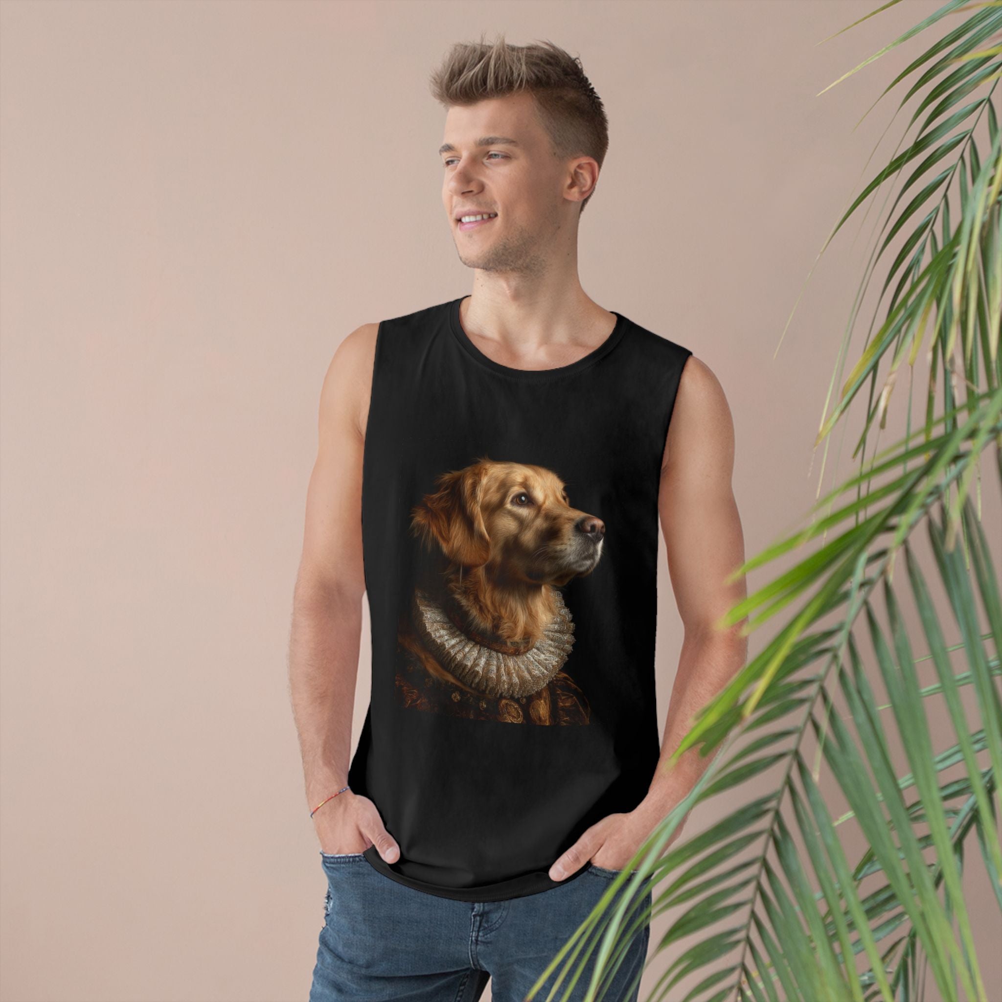 Golden Retriever Portrait Tank Top, Dog Lover Gift, Pet Memorial Tee, Animal Art Apparel, Unique Dog Owner Shirt