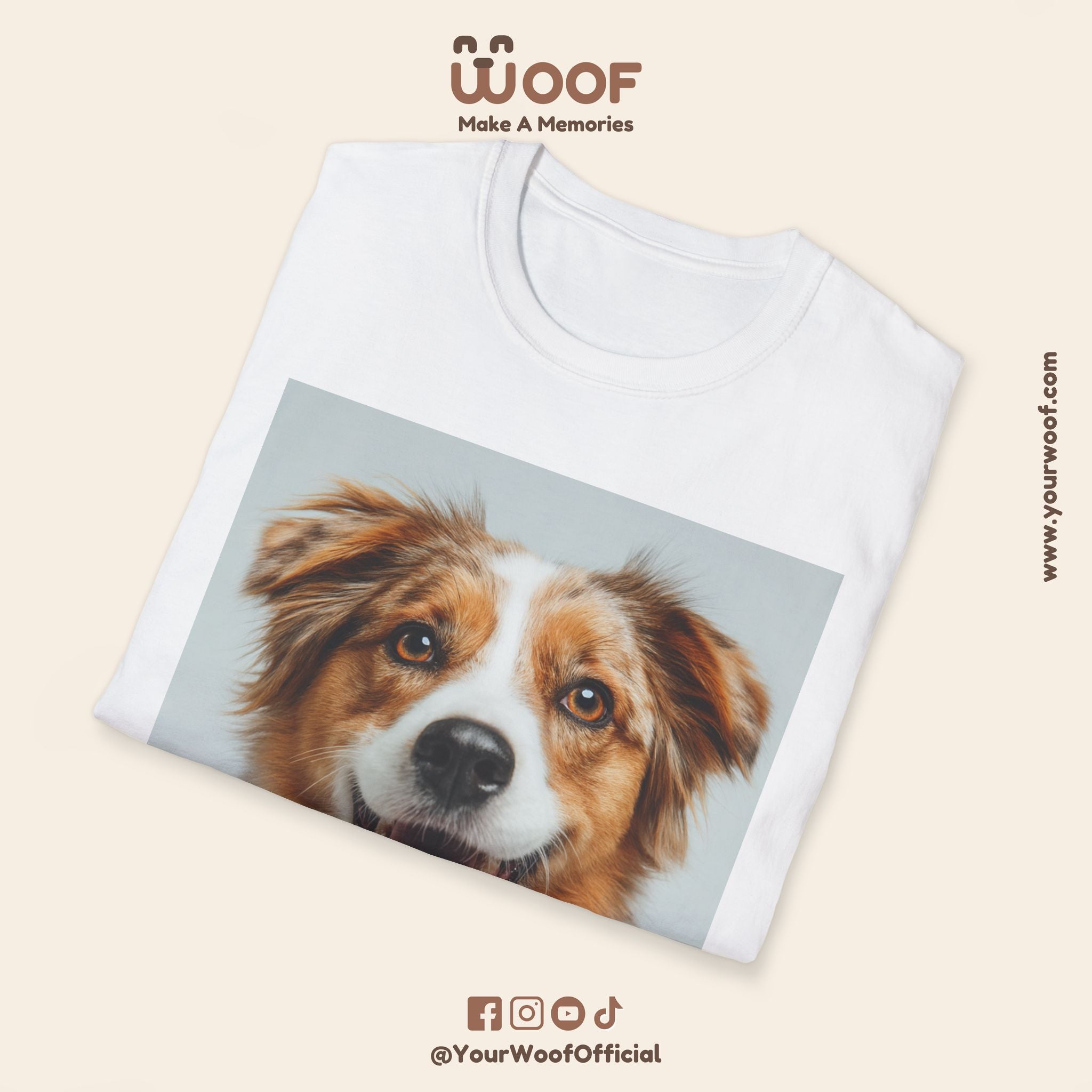 Joyful Dog Portrait Unisex Softstyle T-Shirt - Perfect for Pet Lovers!