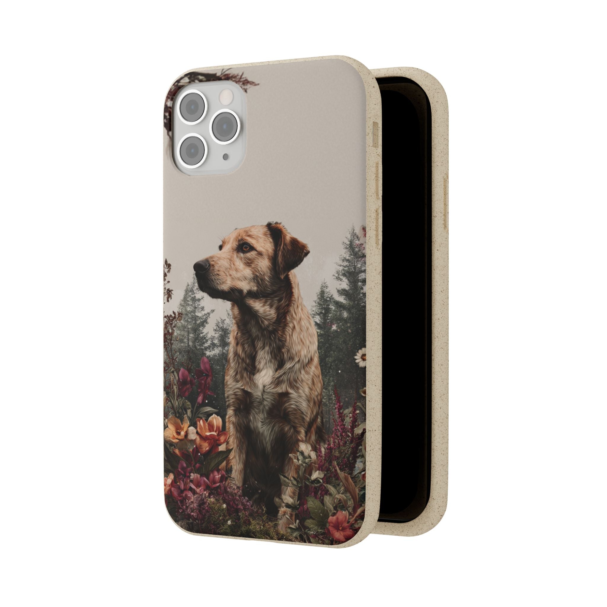 Eco-Friendly Dog Lover Biodegradable Phone Case - Floral Design