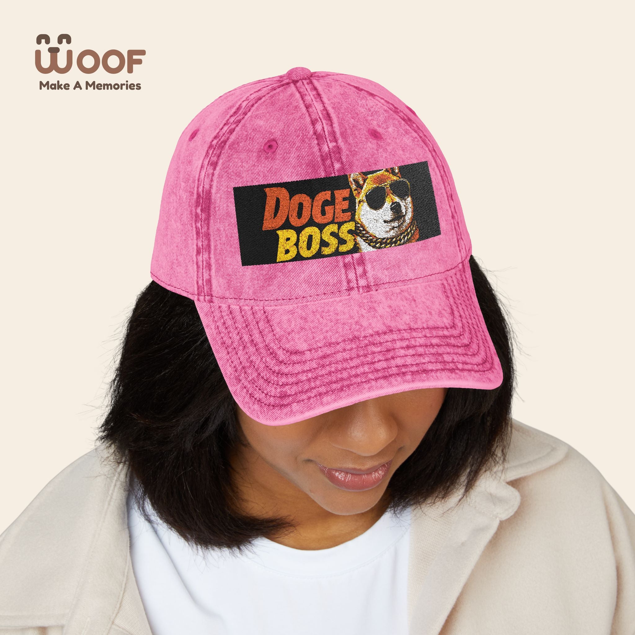 Vintage Doge Boss Cap, Retro Embroidered Hat, Unique Gift for Meme Lovers, Trendy Dad Hat, Cool Casual Accessory