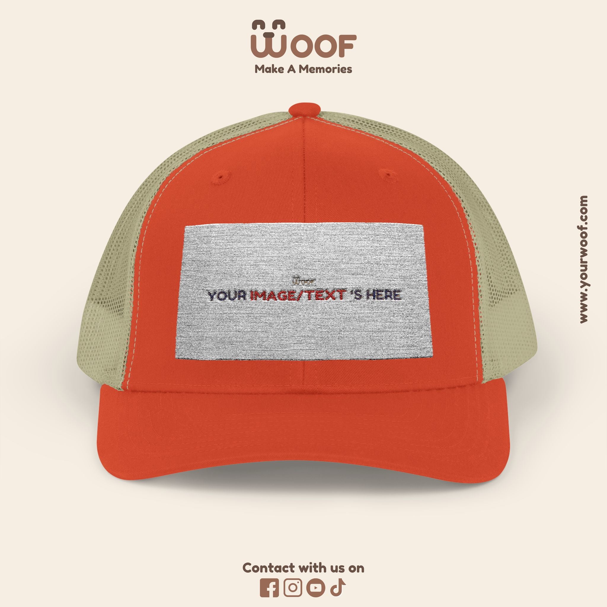 Woof Snapback Trucker Cap - Pet Lovers Gift, Dog Mom Hat, Casual Outdoor Accessory, Fun Pet Apparel, Unique Dog Dad Gift