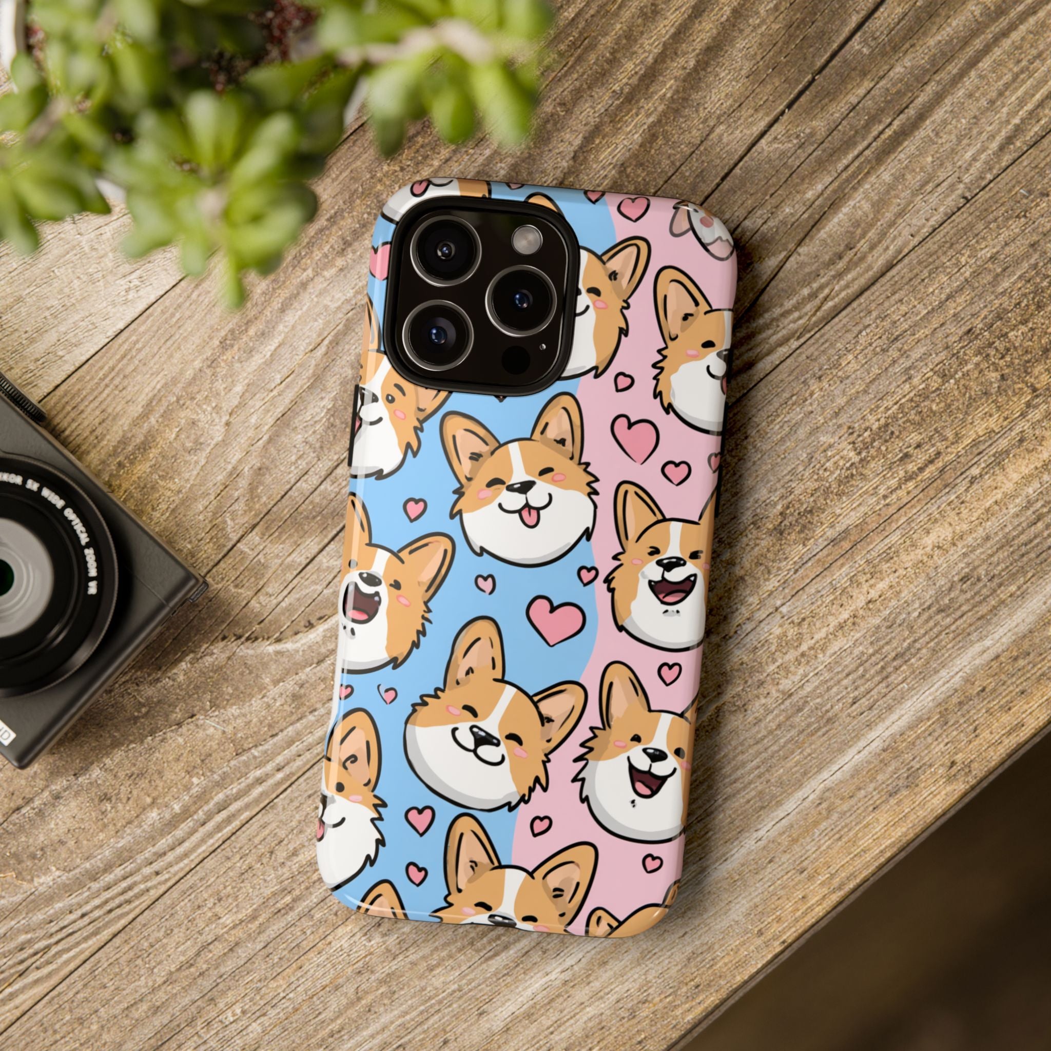 Cute Corgi Phone Case – Fun & Playful Protection with Love Hearts
