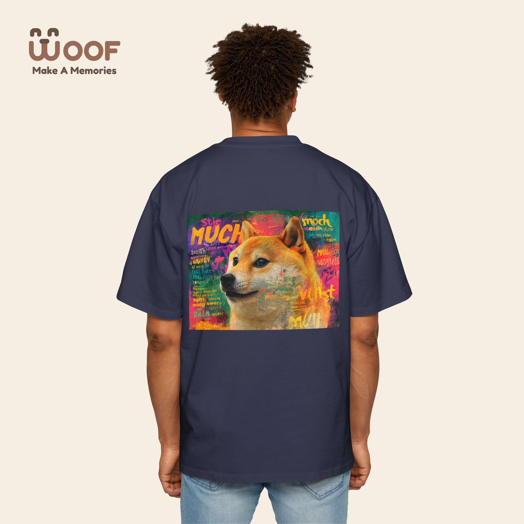 Men's Heavy Oversized Dog Graphic Tee, Cool Casual Wear, Pet Lover Gift, Dog Meme Lover Shirt, Oversized Fashion Tee, Gift for Dog Owners