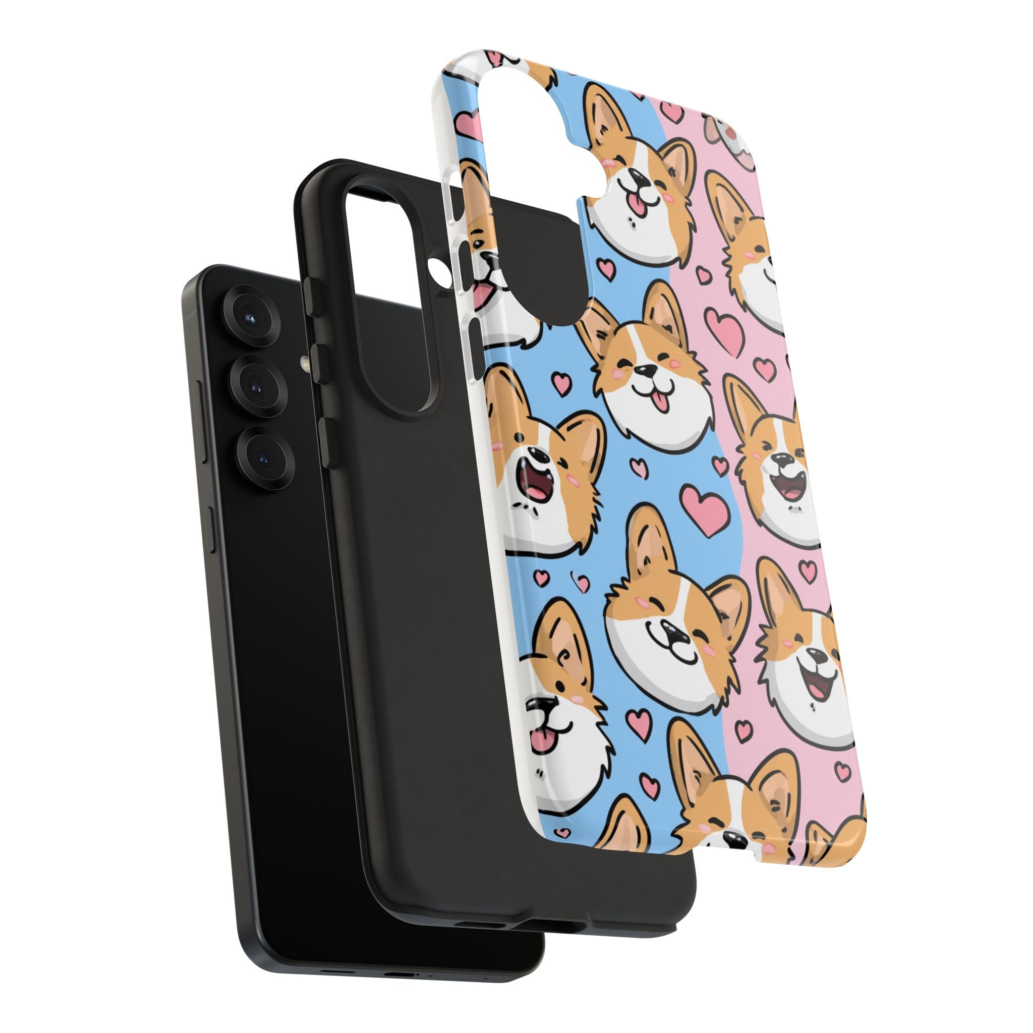 Cute Corgi Phone Case – Fun & Playful Protection with Love Hearts