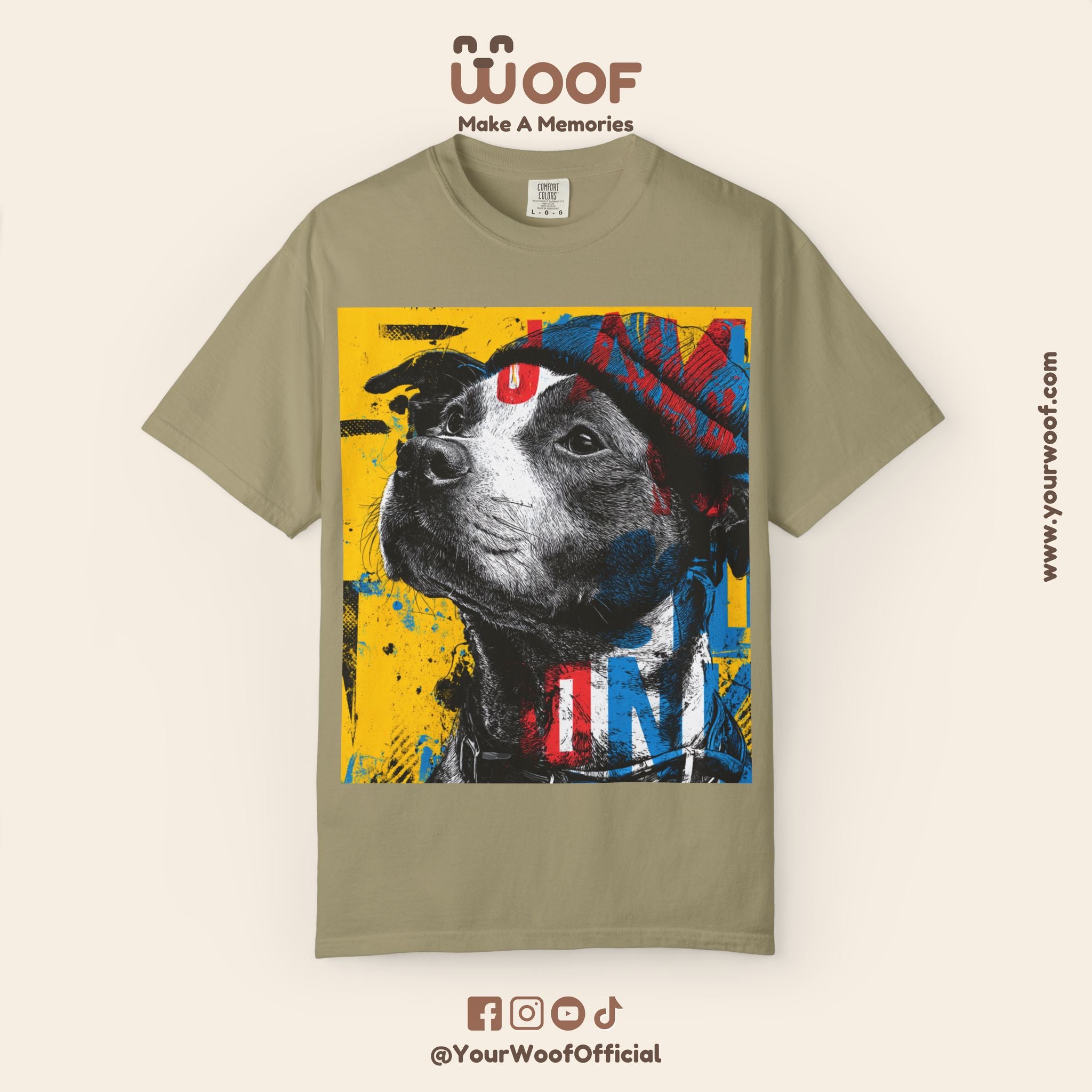 Vibrant Dog Art T-Shirt | Unisex Garment-Dyed Tee for Animal Lovers, Pet Enthusiasts, Gift for Dog Owners, Cute Pet Apparel, Summer Fashion