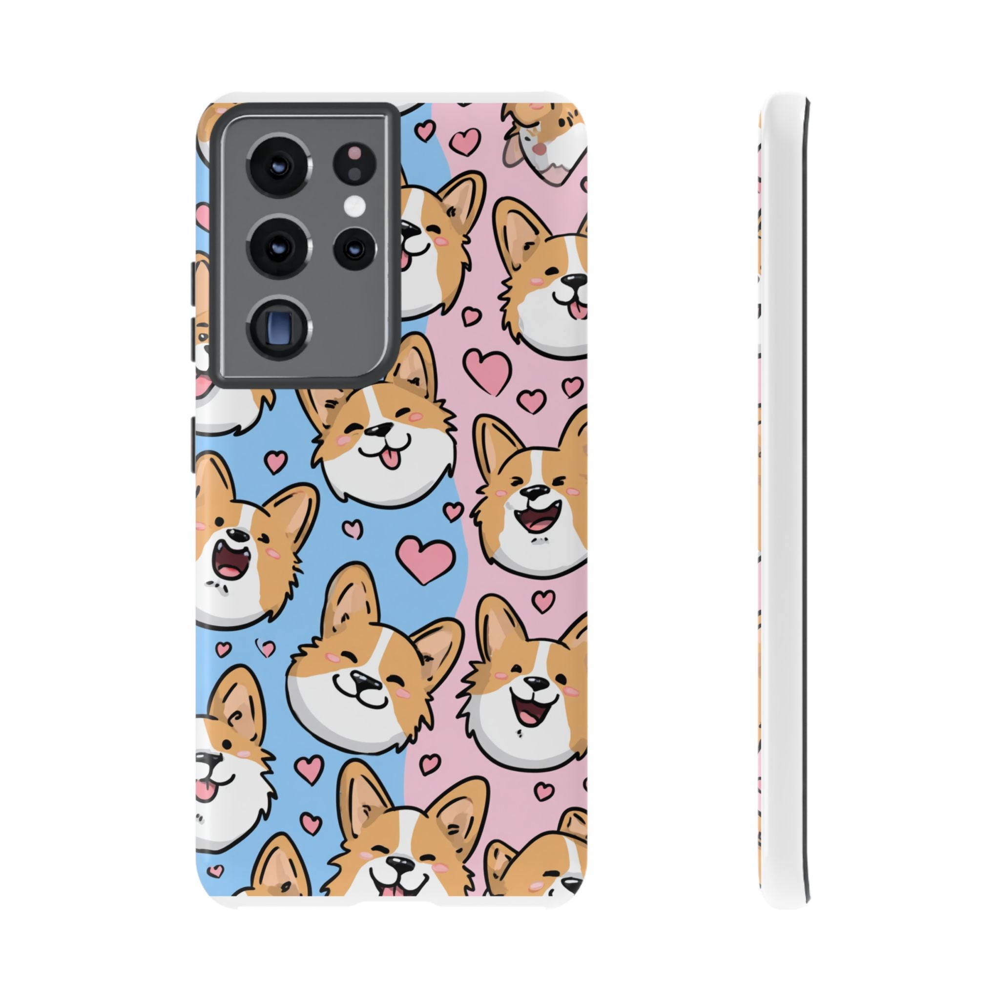 Cute Corgi Phone Case – Fun & Playful Protection with Love Hearts
