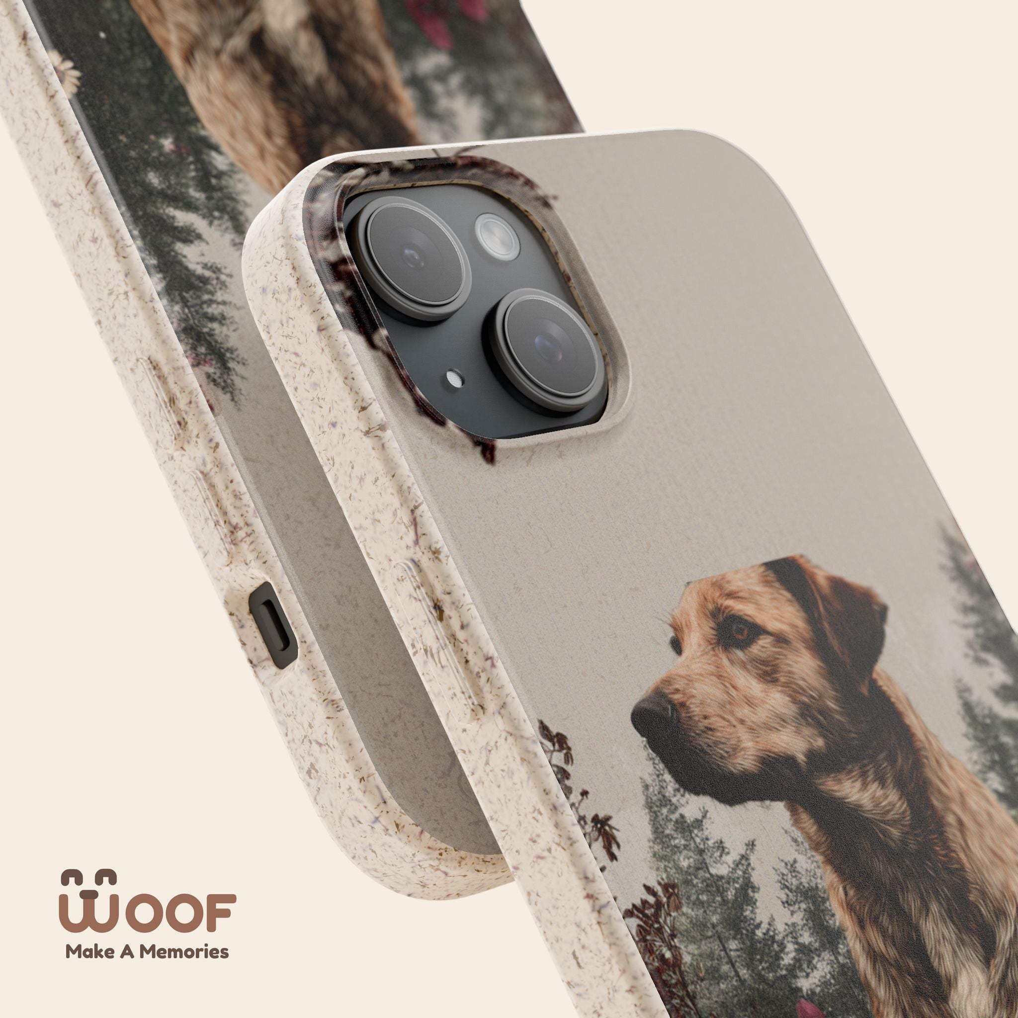 Eco-Friendly Dog Lover Biodegradable Phone Case - Floral Design