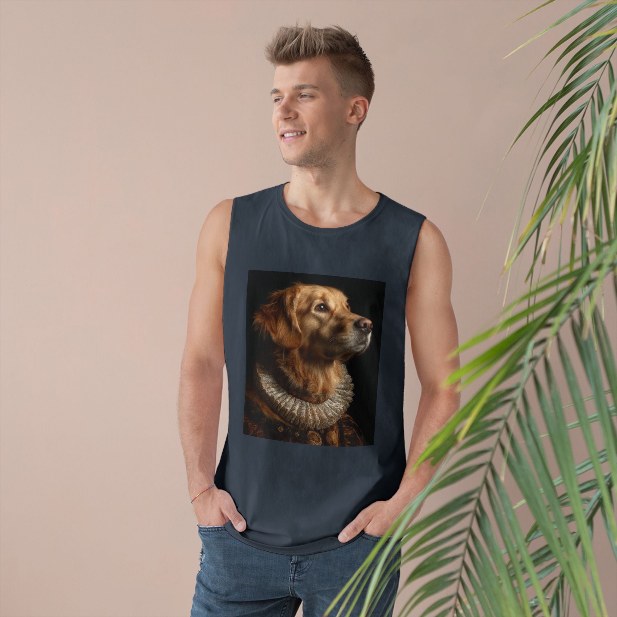 Golden Retriever Portrait Tank Top, Dog Lover Gift, Pet Memorial Tee, Animal Art Apparel, Unique Dog Owner Shirt