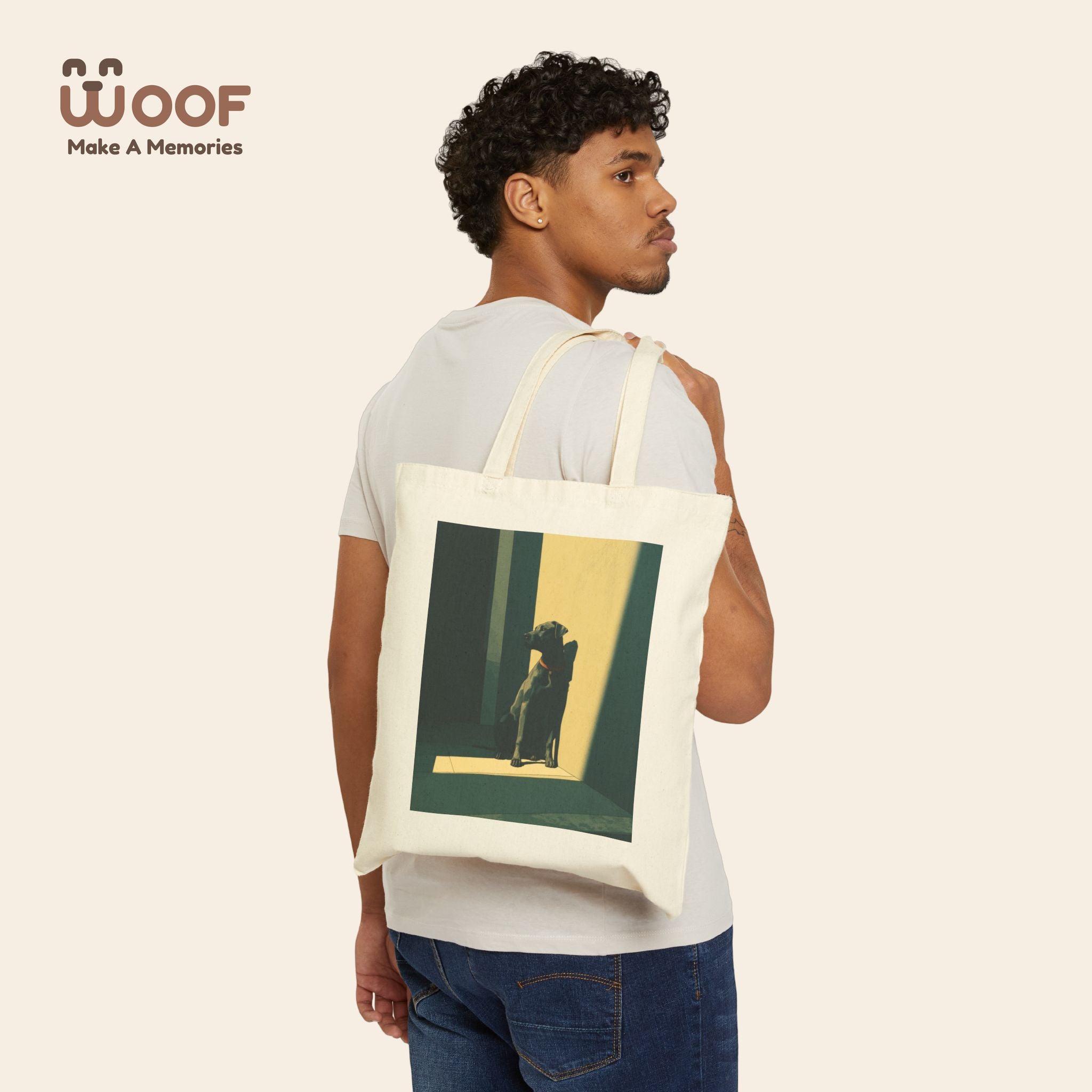 Stylish Cotton Canvas Tote Bag - Eco-Friendly, Reusable, Gift for Dog Lovers, Travel, Shopping, Everyday Use