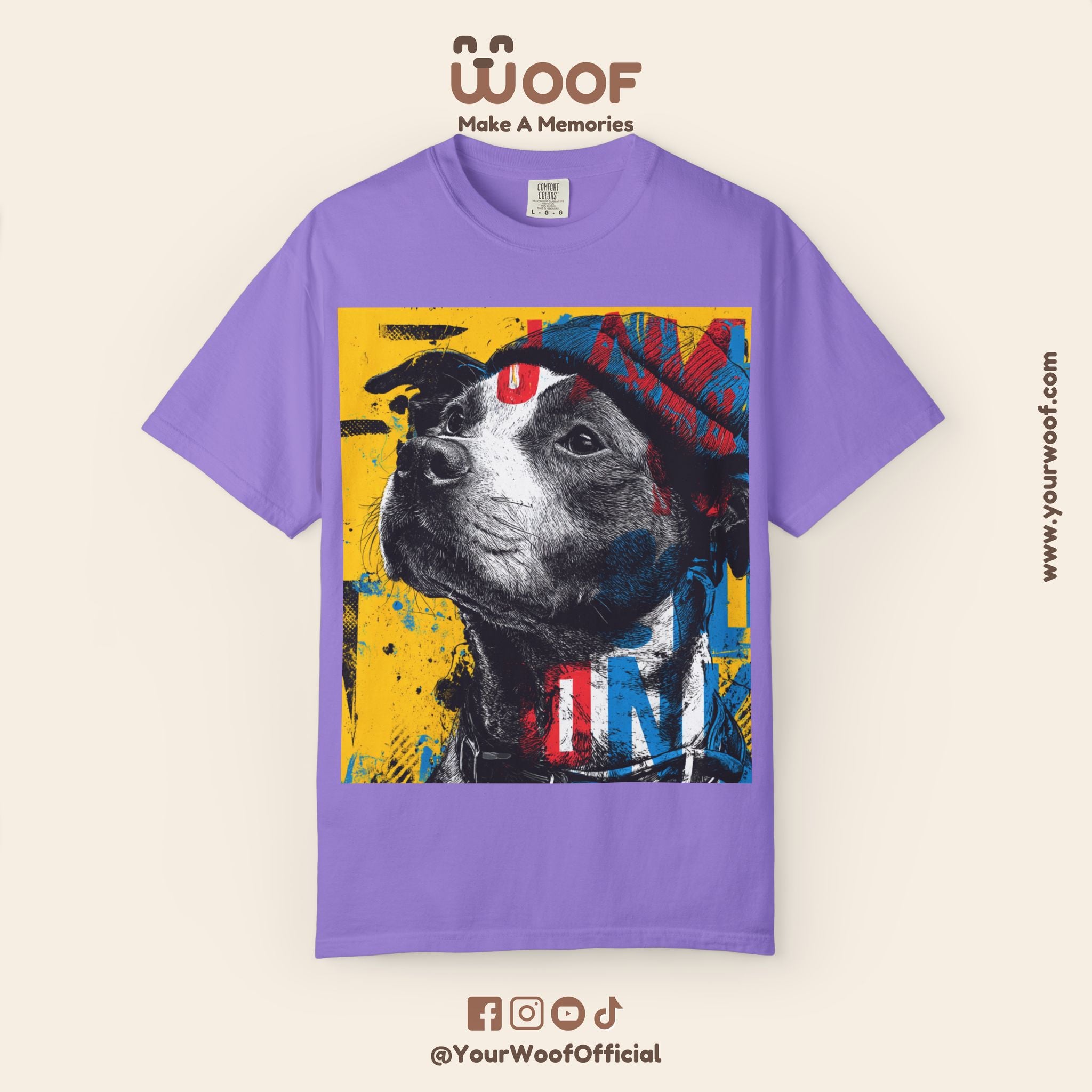 Vibrant Dog Art T-Shirt | Unisex Garment-Dyed Tee for Animal Lovers, Pet Enthusiasts, Gift for Dog Owners, Cute Pet Apparel, Summer Fashion
