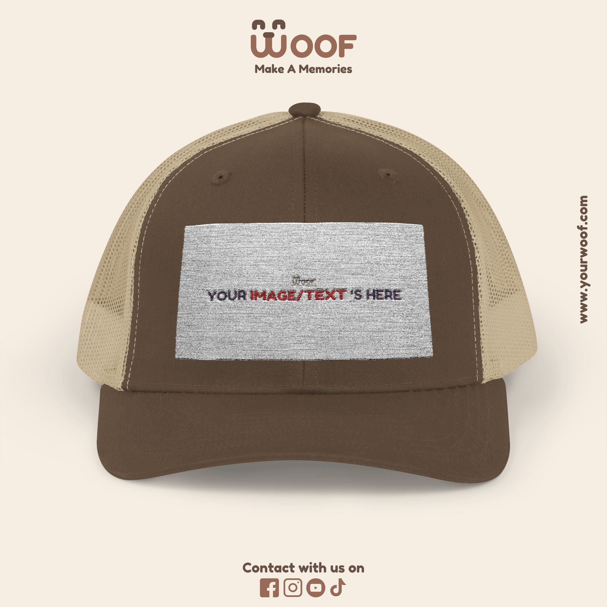 Woof Snapback Trucker Cap - Pet Lovers Gift, Dog Mom Hat, Casual Outdoor Accessory, Fun Pet Apparel, Unique Dog Dad Gift