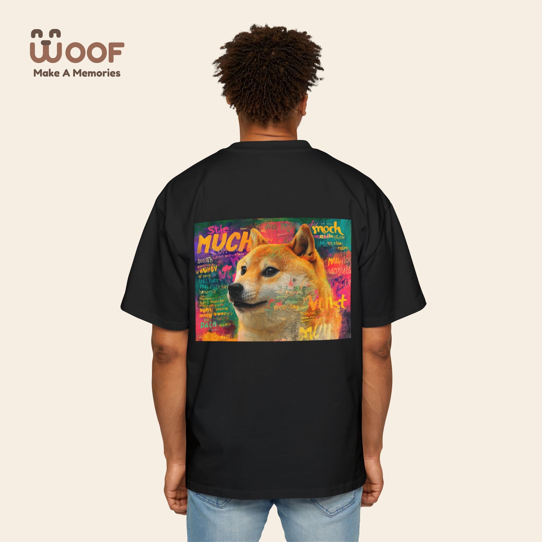 Men's Heavy Oversized Dog Graphic Tee, Cool Casual Wear, Pet Lover Gift, Dog Meme Lover Shirt, Oversized Fashion Tee, Gift for Dog Owners