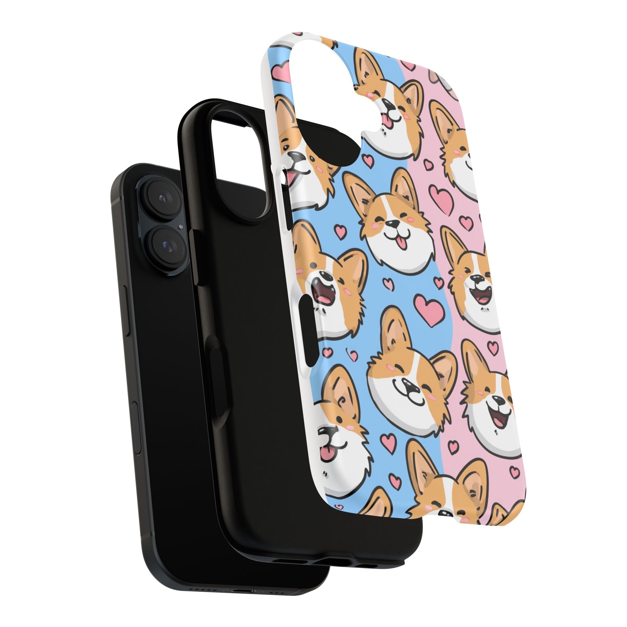 Cute Corgi Phone Case – Fun & Playful Protection with Love Hearts