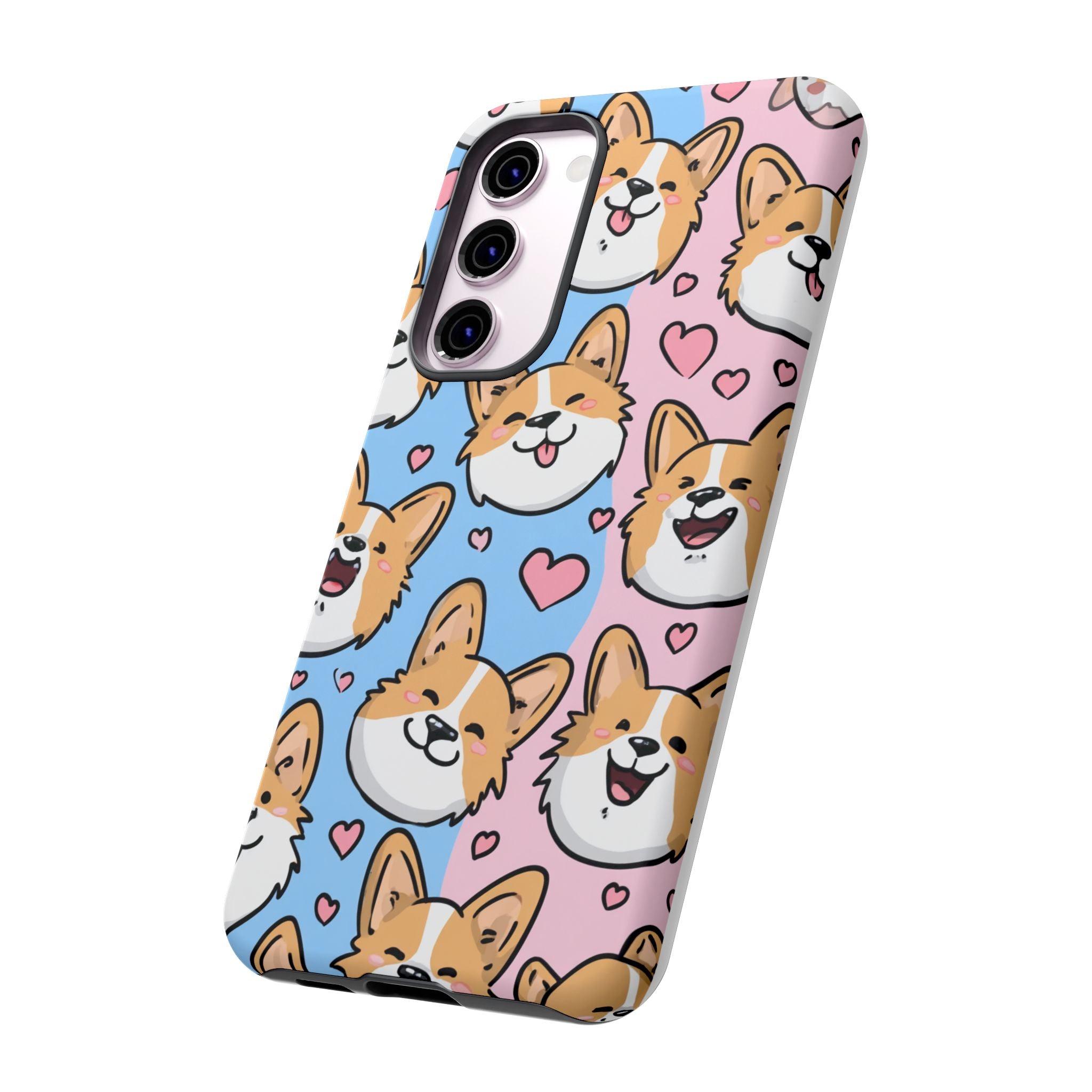 Cute Corgi Phone Case – Fun & Playful Protection with Love Hearts
