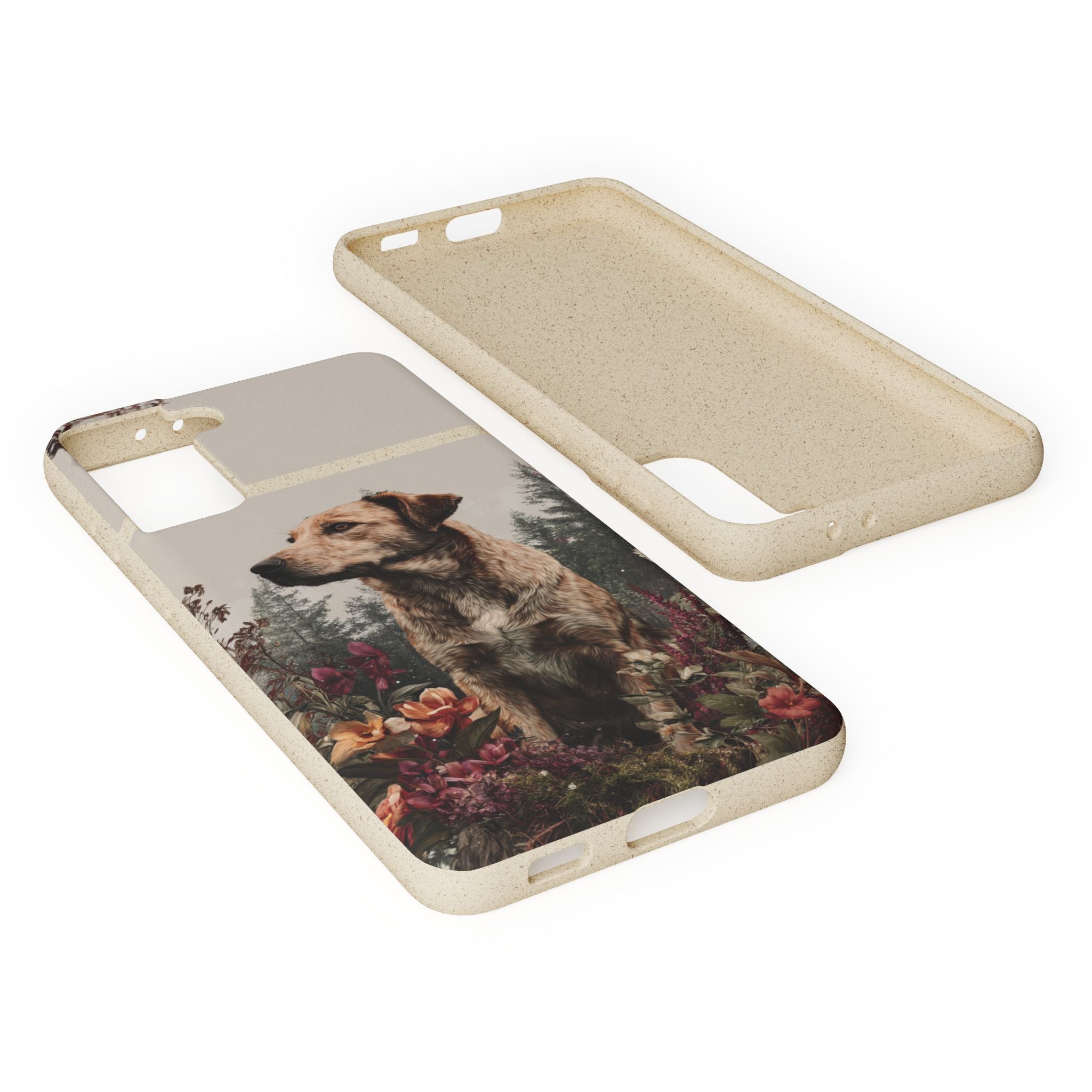 Eco-Friendly Dog Lover Biodegradable Phone Case - Floral Design