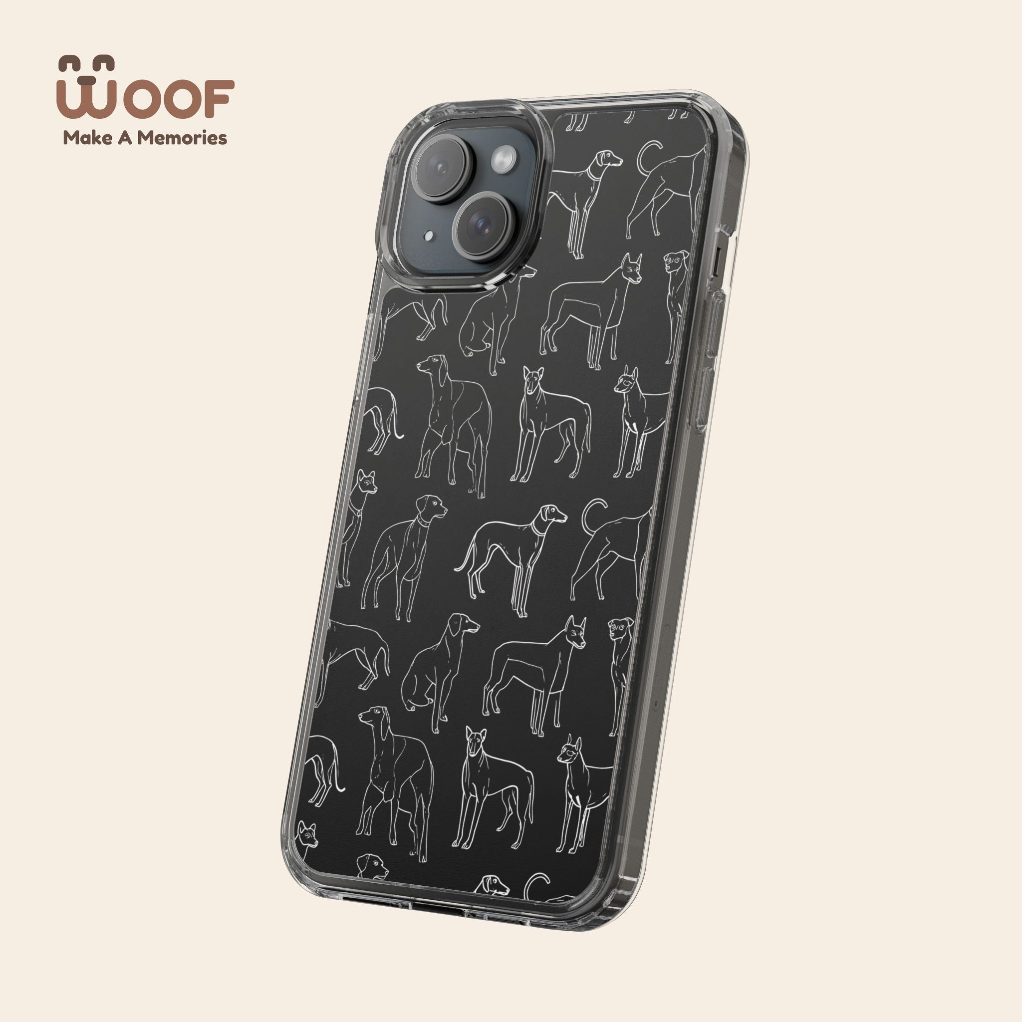 Stylish Dog Print Clear Phone Case, Pet Lover Gift, Customizable Clear Cases, Dog Owner Accessories, Cute Phone Covers