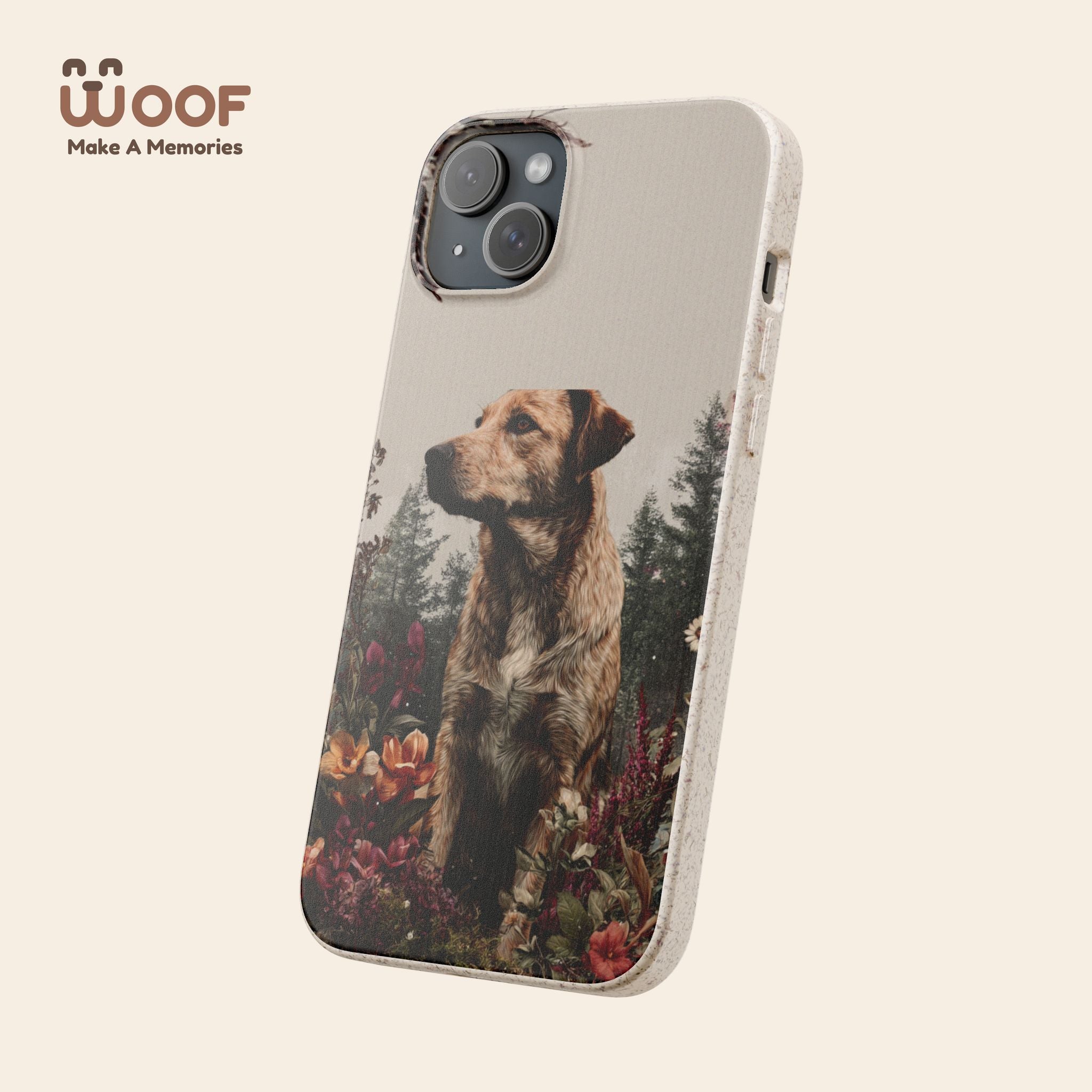 Eco-Friendly Dog Lover Biodegradable Phone Case - Floral Design