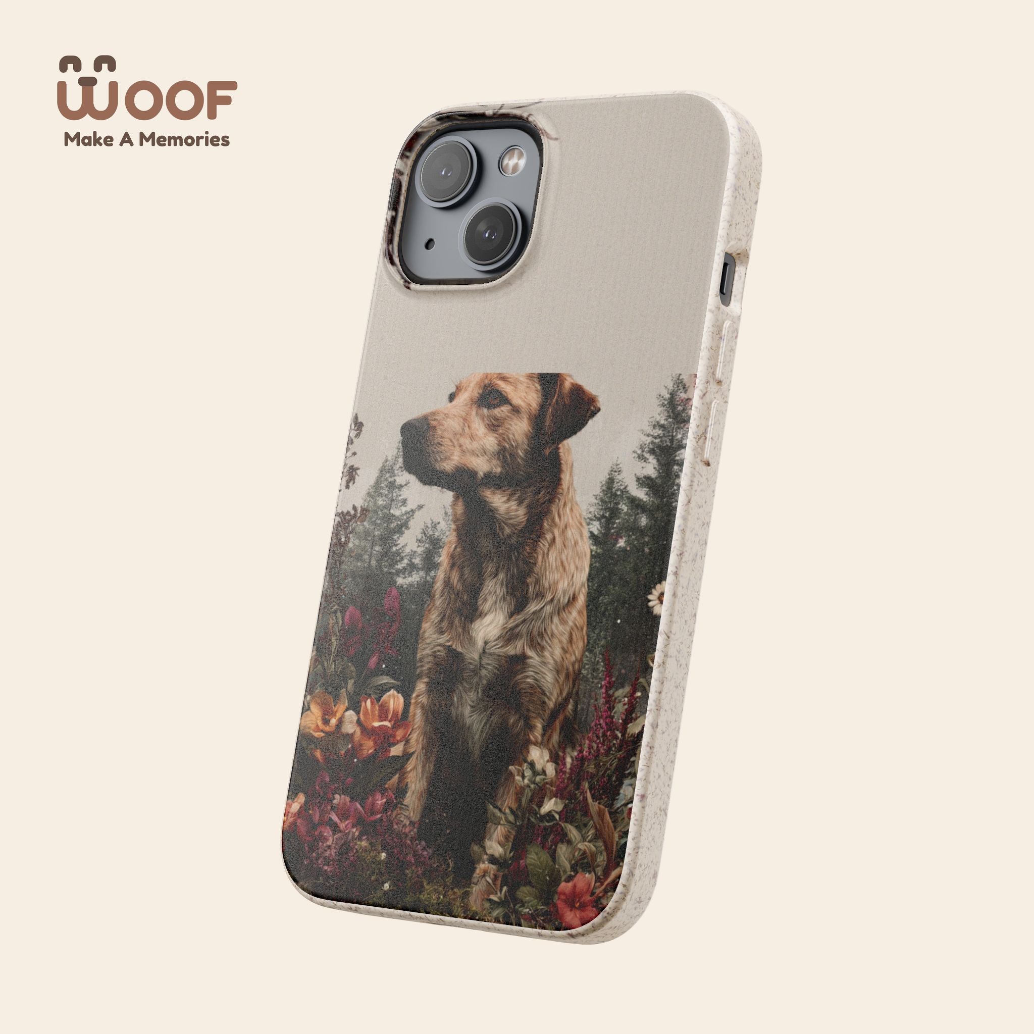 Eco-Friendly Dog Lover Biodegradable Phone Case - Floral Design