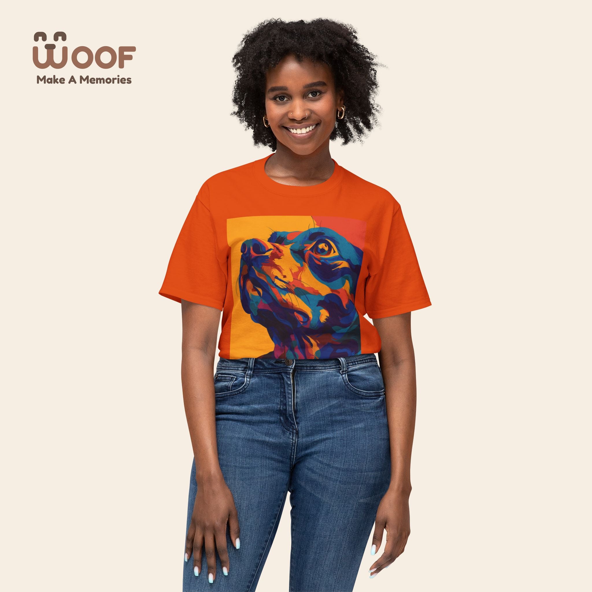 Colorful Dog Portrait T-Shirt | Pet Lover Gift, Animal Lover Apparel, Fun Dog Tee, Gift for Dog Moms, Unique Pet Merchandise