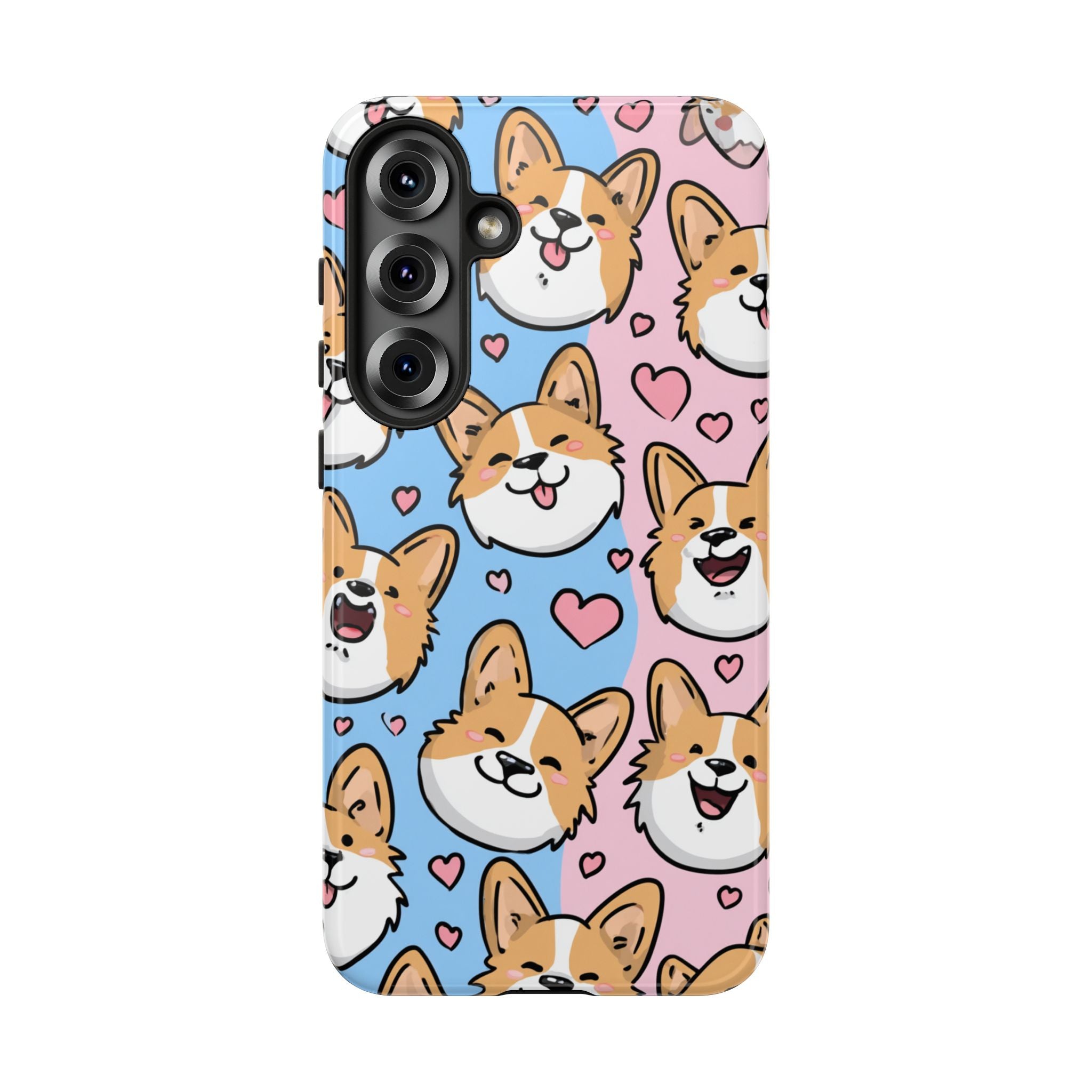 Cute Corgi Phone Case – Fun & Playful Protection with Love Hearts