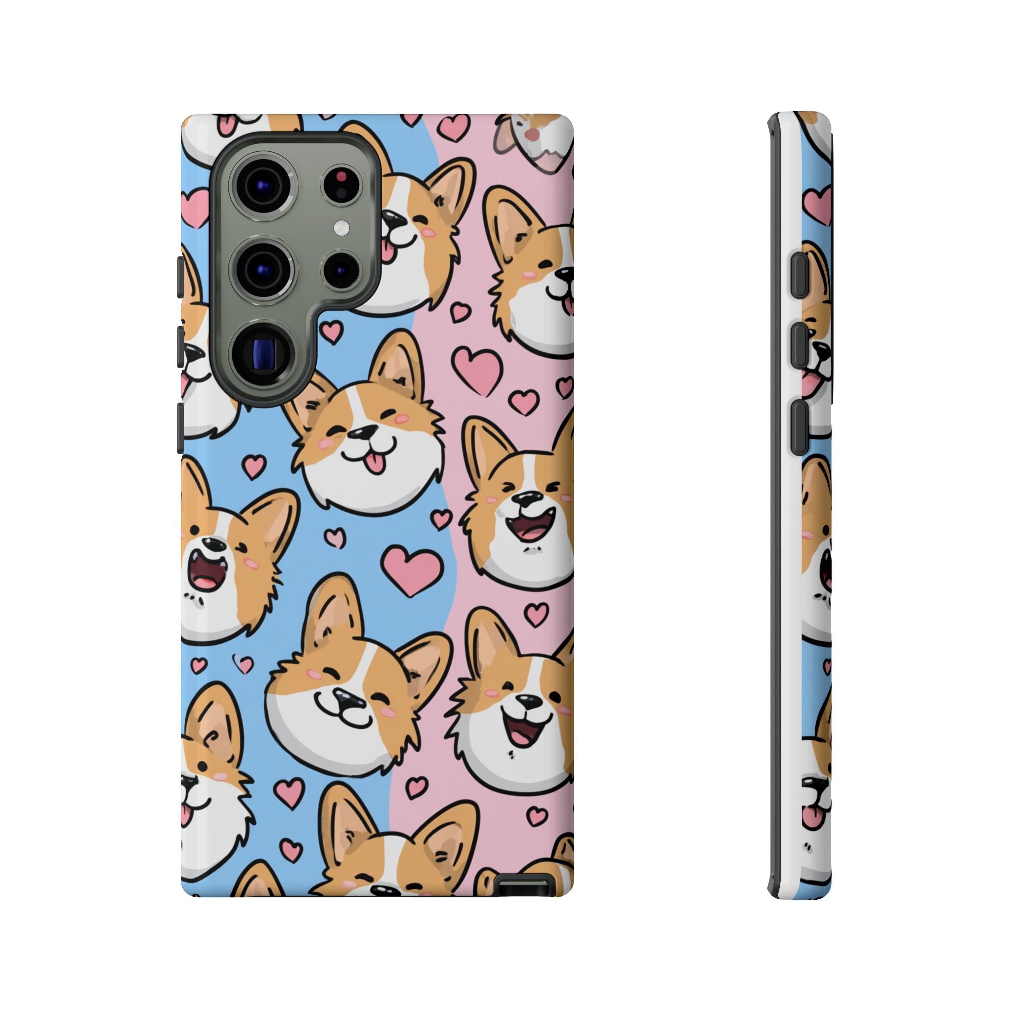 Cute Corgi Phone Case – Fun & Playful Protection with Love Hearts