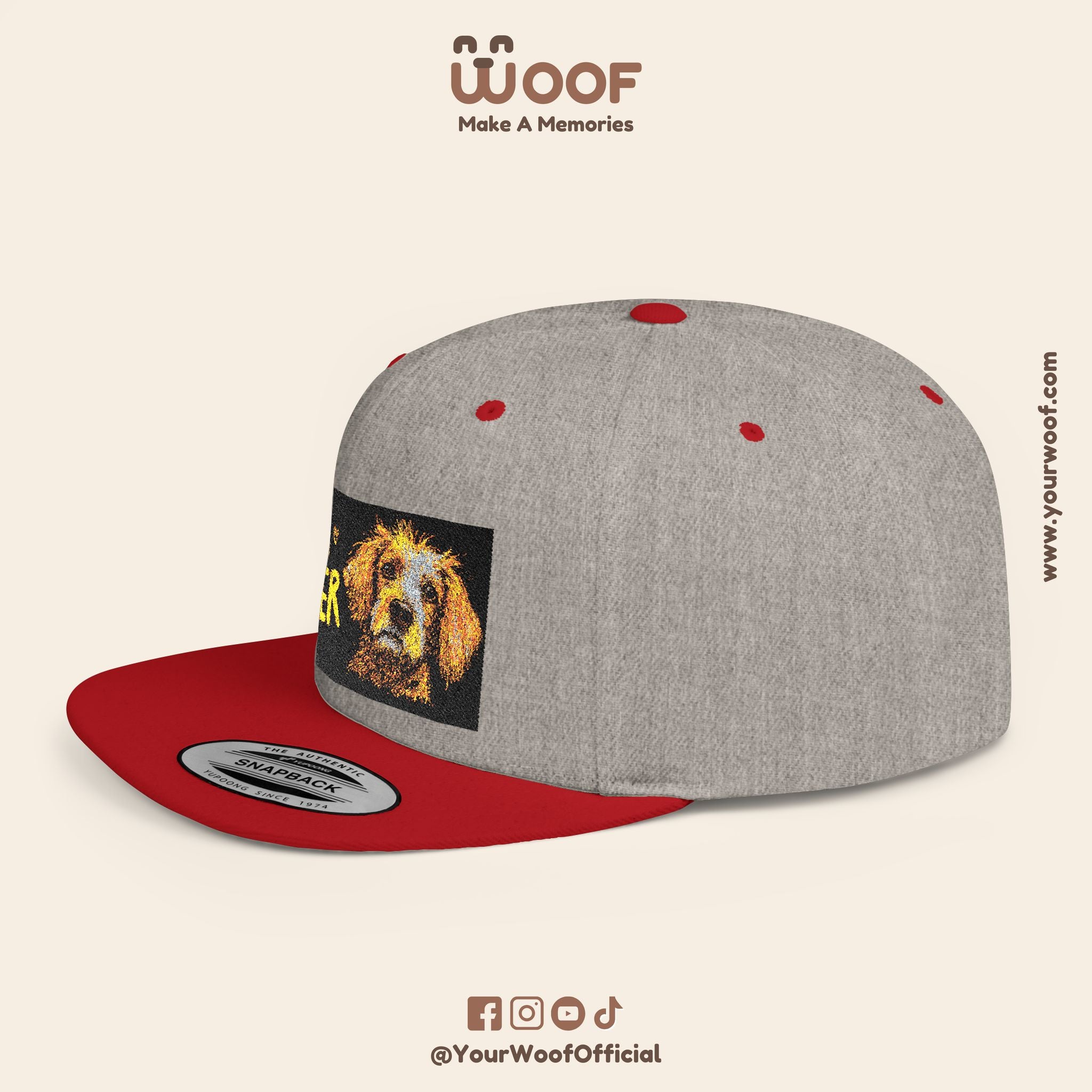 Dog Lover Flat Bill Snapback Hat, Casual Cap for Pet Owners, Dog Gift, Adjustable Hat, Fashion Accessory for Animal Lovers