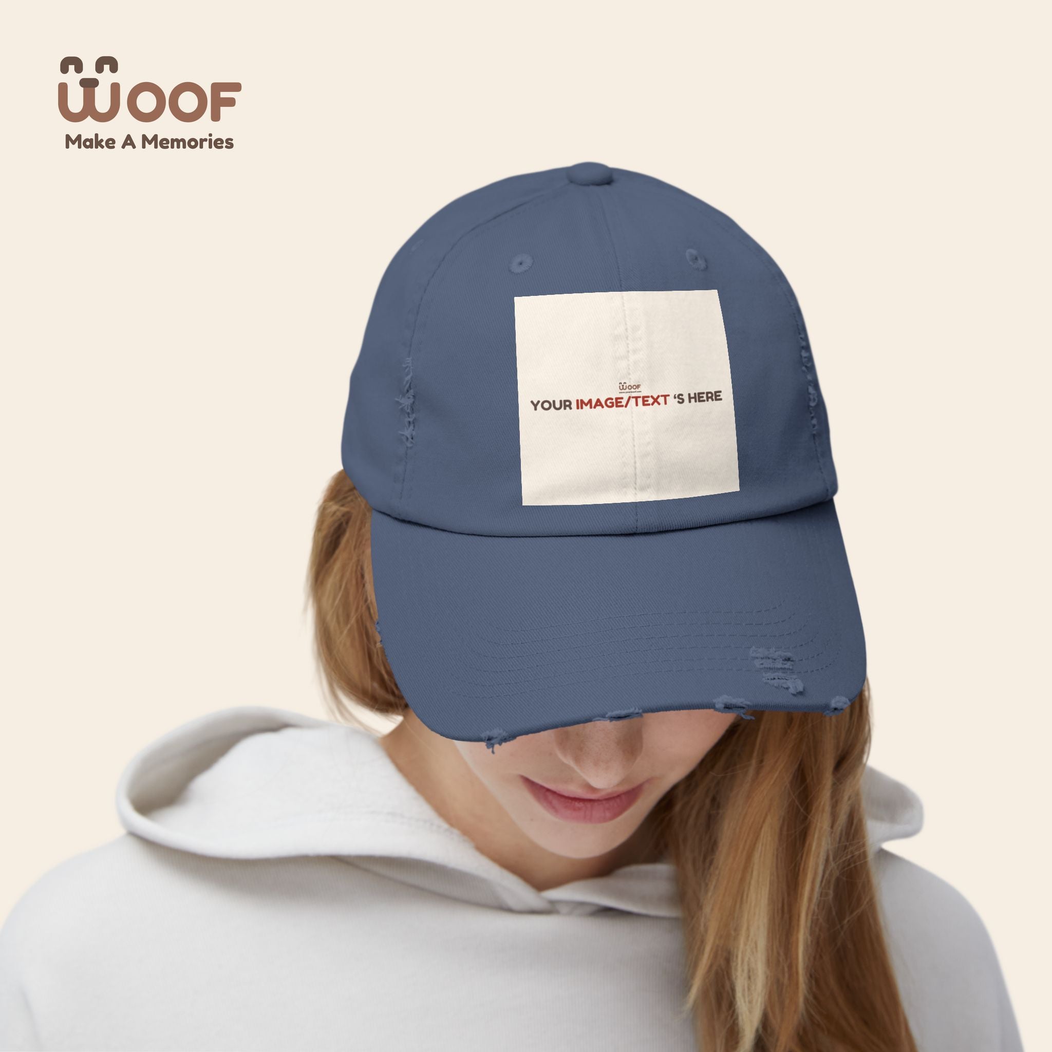 Playful Distressed Cap - Perfect Gift for Dog Lovers, Casual Wear, Outdoor Adventures, Pet Themed Accessories, Birthday Gift