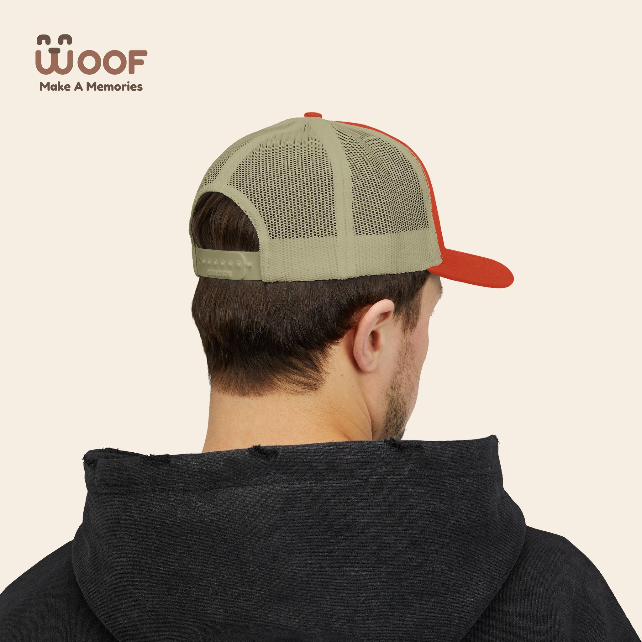 Woof Snapback Trucker Cap - Pet Lovers Gift, Dog Mom Hat, Casual Outdoor Accessory, Fun Pet Apparel, Unique Dog Dad Gift