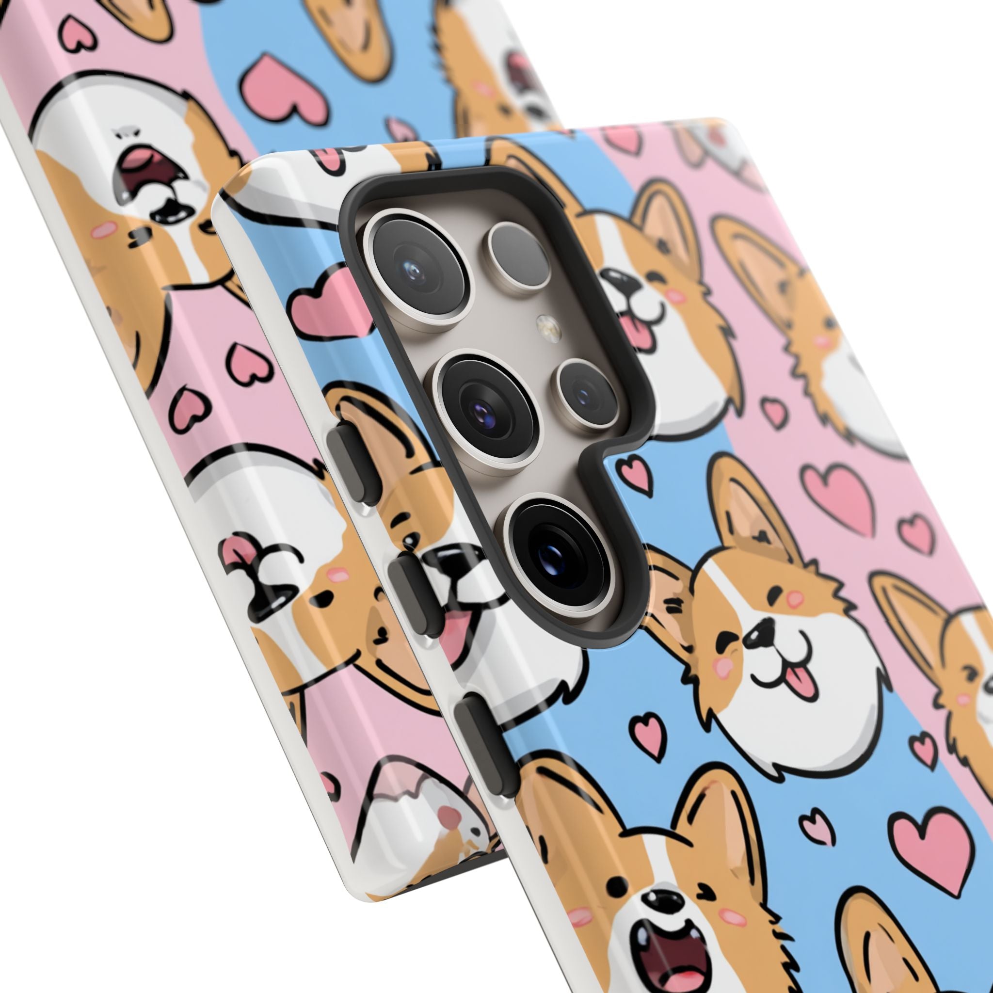Cute Corgi Phone Case – Fun & Playful Protection with Love Hearts