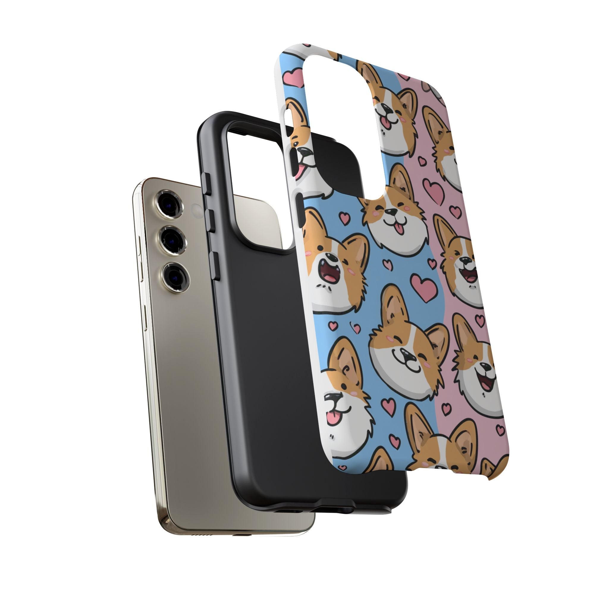 Cute Corgi Phone Case – Fun & Playful Protection with Love Hearts