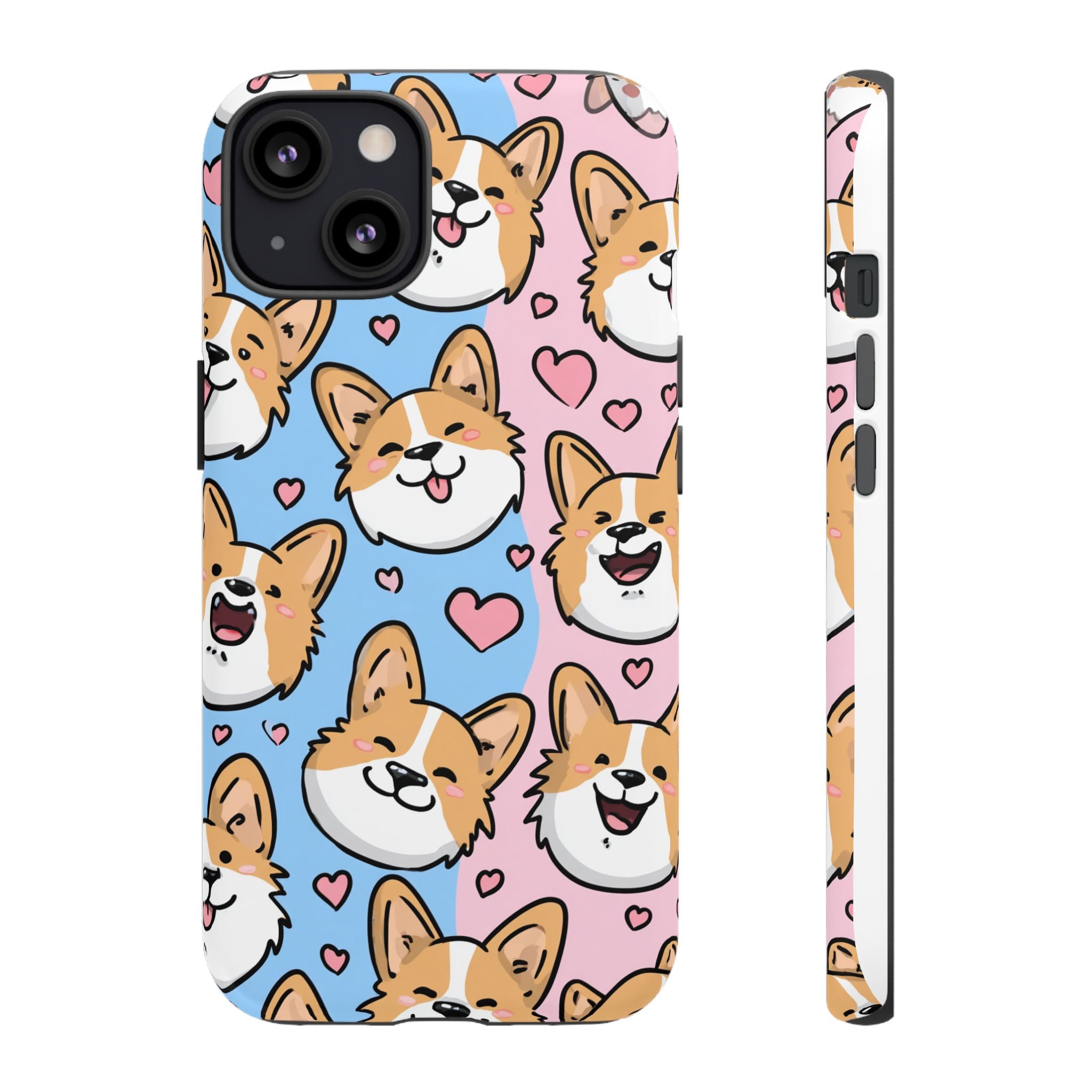 Cute Corgi Phone Case – Fun & Playful Protection with Love Hearts