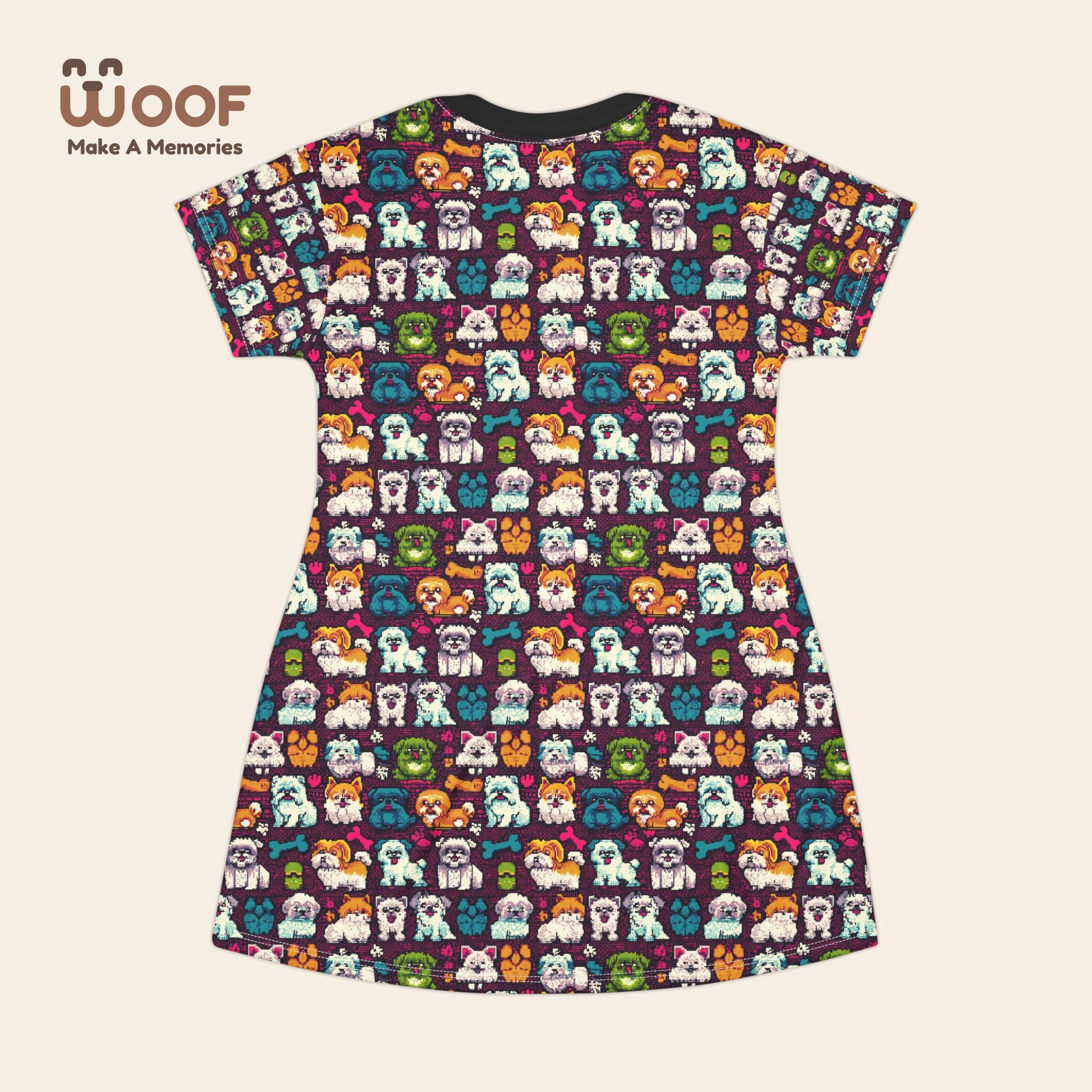 Colorful Graphic T-Shirt Dress | Fun Casual Wear, Summer Outfit, Gift for Kids, Birthday Present, Playful Style