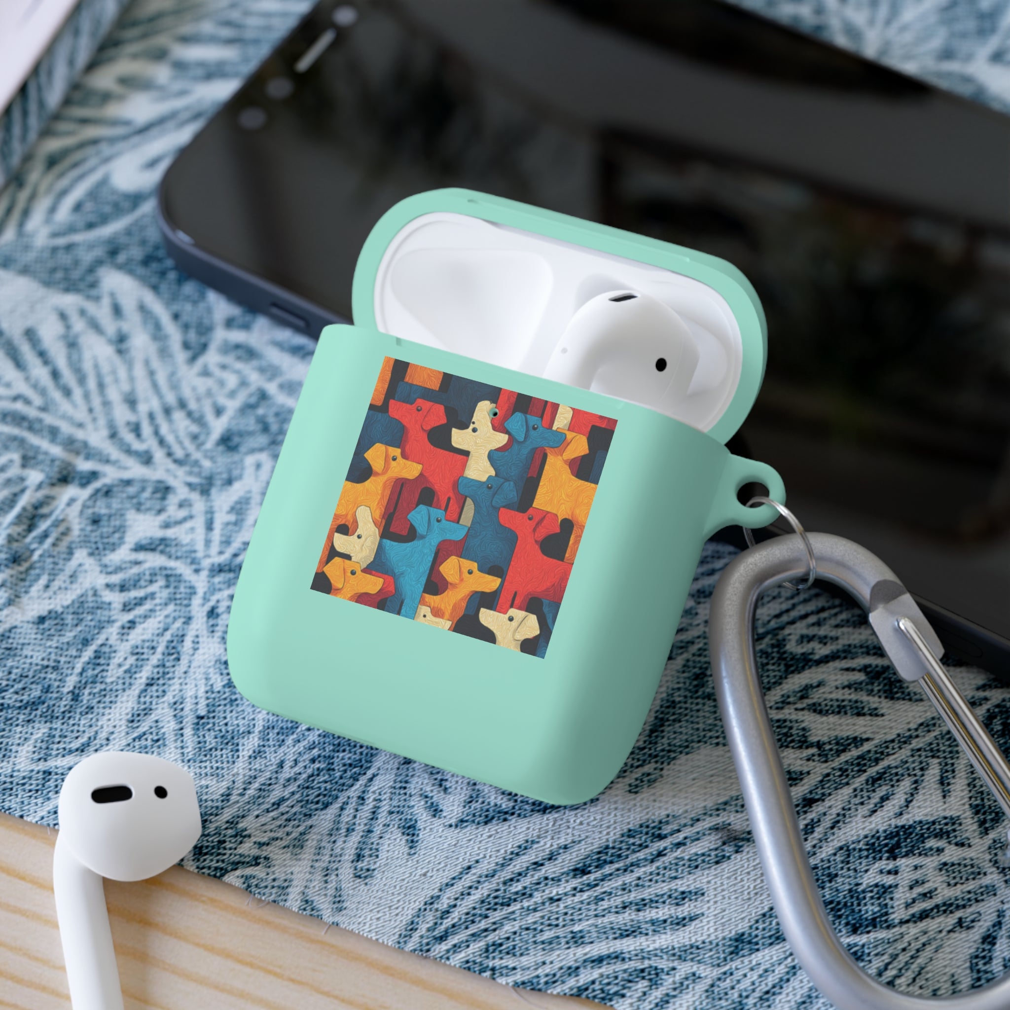 Colorful Dog Pattern AirPods Case Cover - Fun & Functional