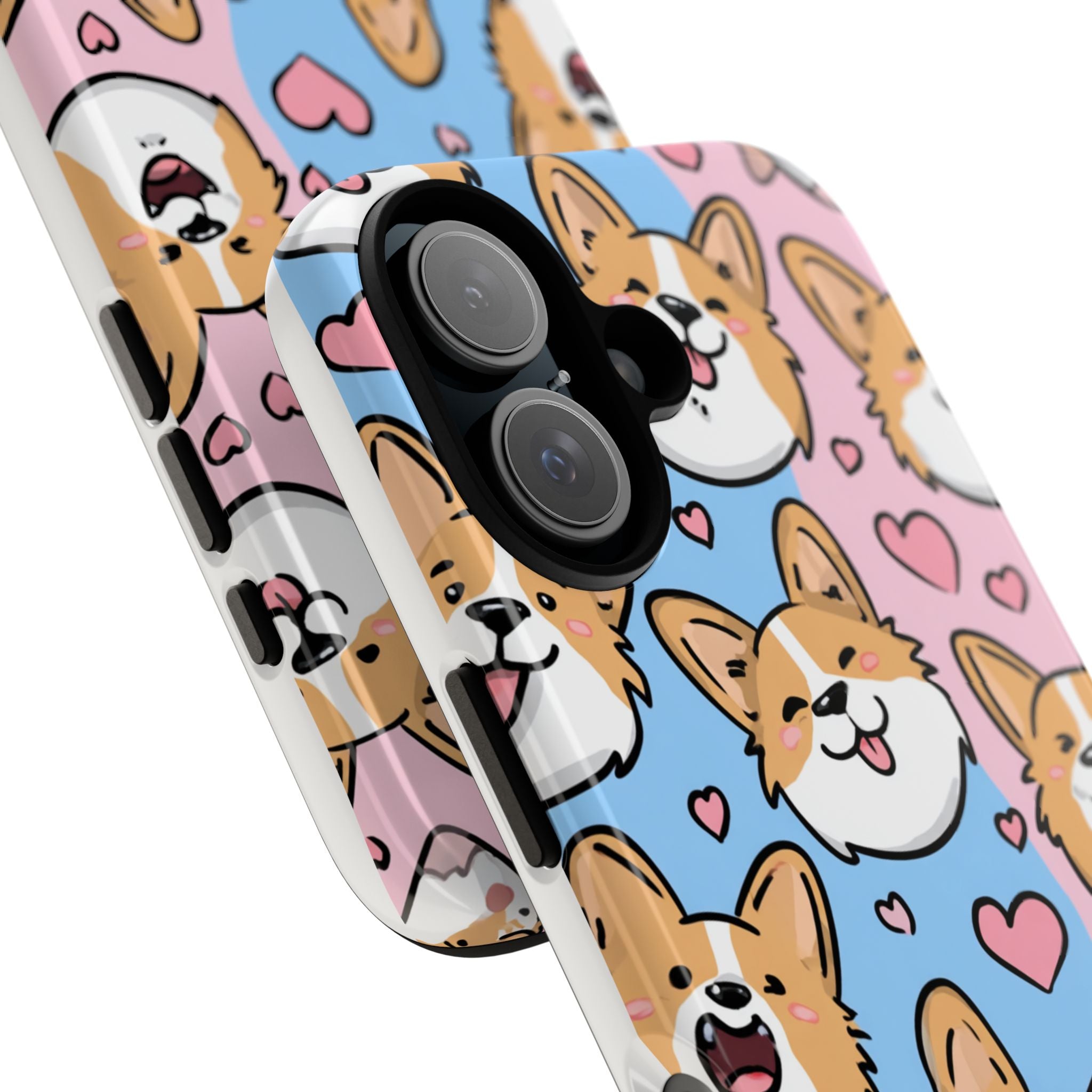 Cute Corgi Phone Case – Fun & Playful Protection with Love Hearts