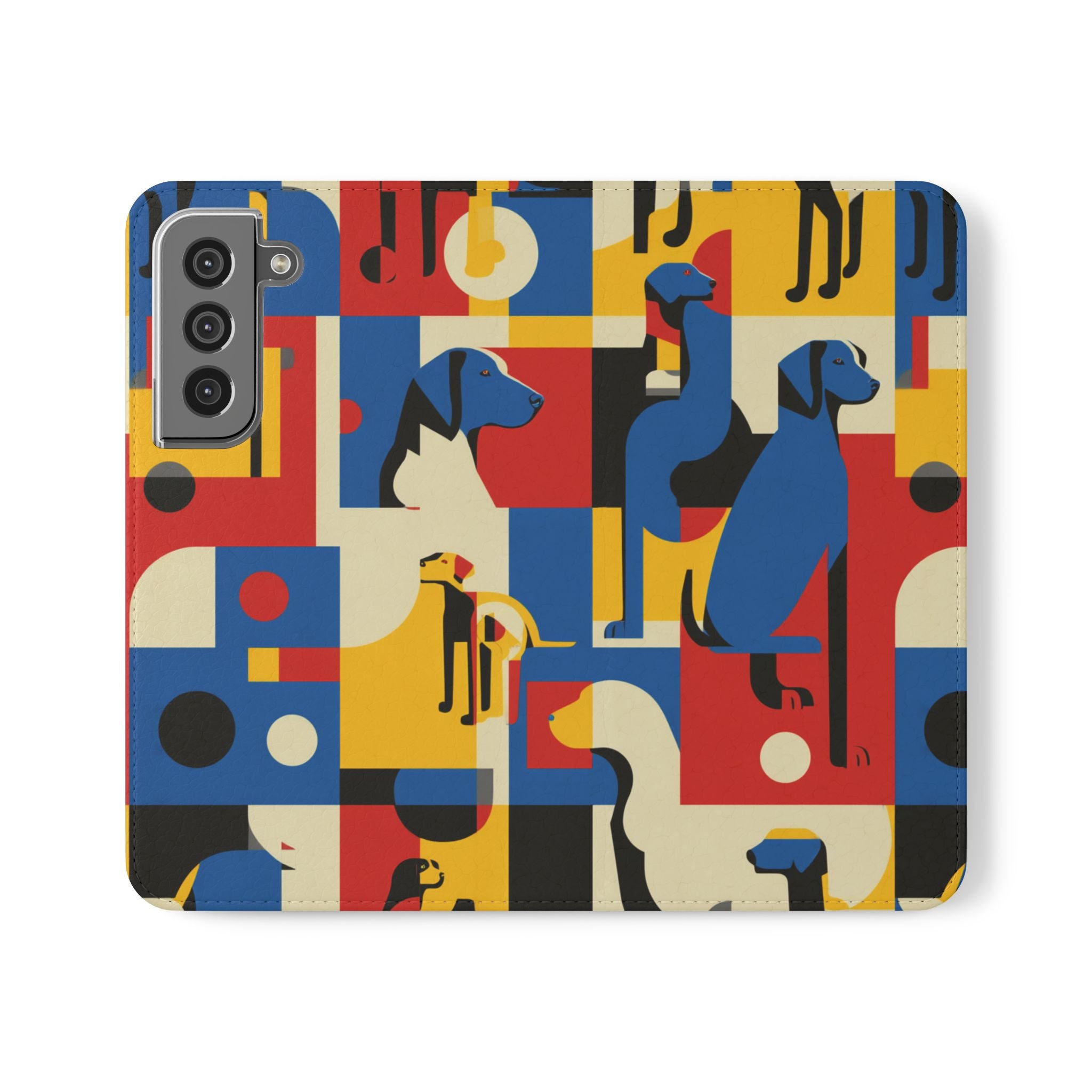 Colorful Dog Pattern Flip Case for Phones, Pet Lover Gift, Stylish Smartphone Protector, Unique Gift for Dog Owners, Holiday Accessory