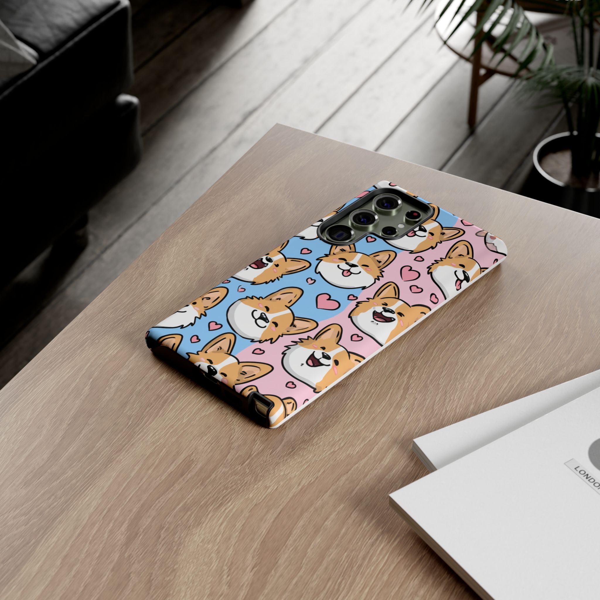 Cute Corgi Phone Case – Fun & Playful Protection with Love Hearts