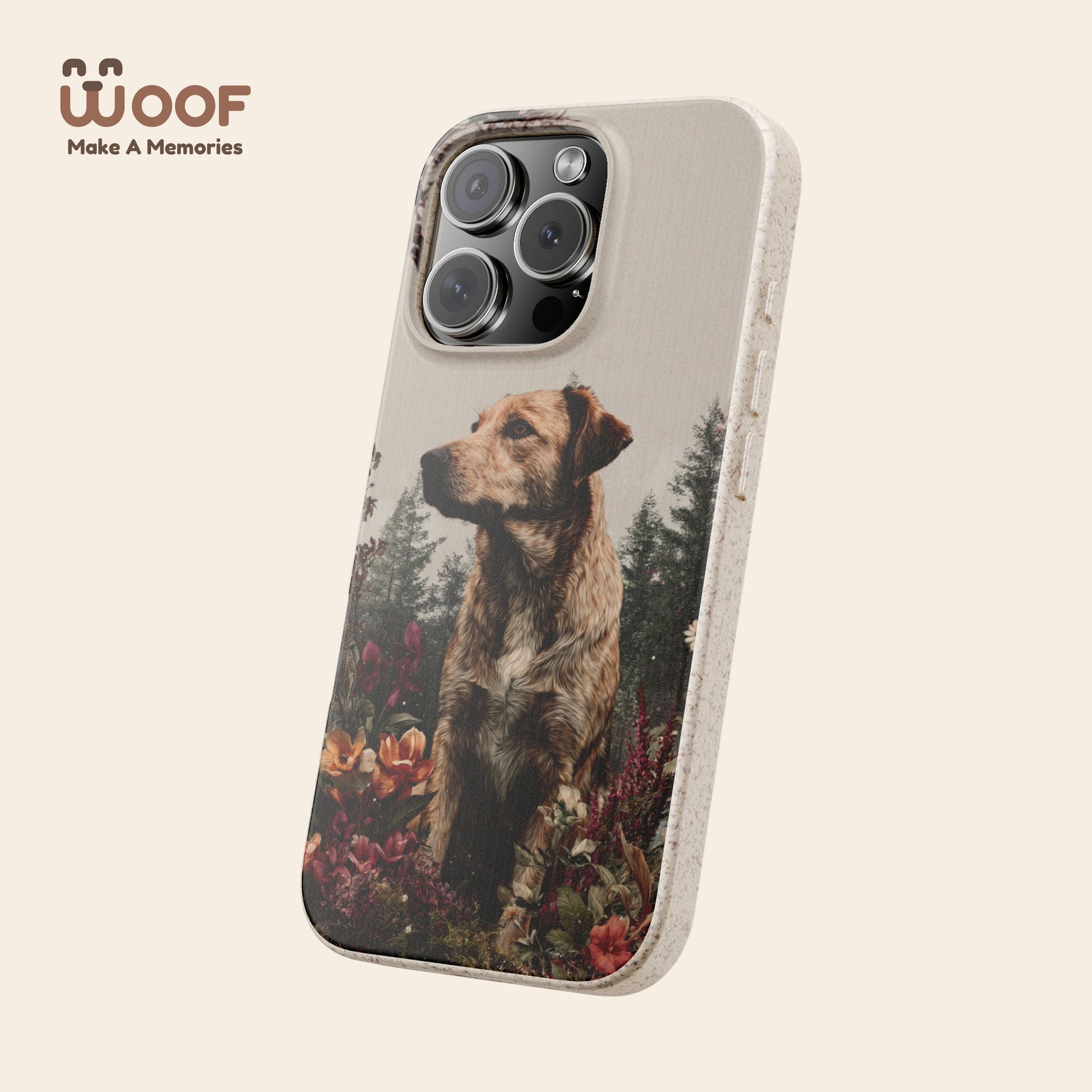Eco-Friendly Dog Lover Biodegradable Phone Case - Floral Design