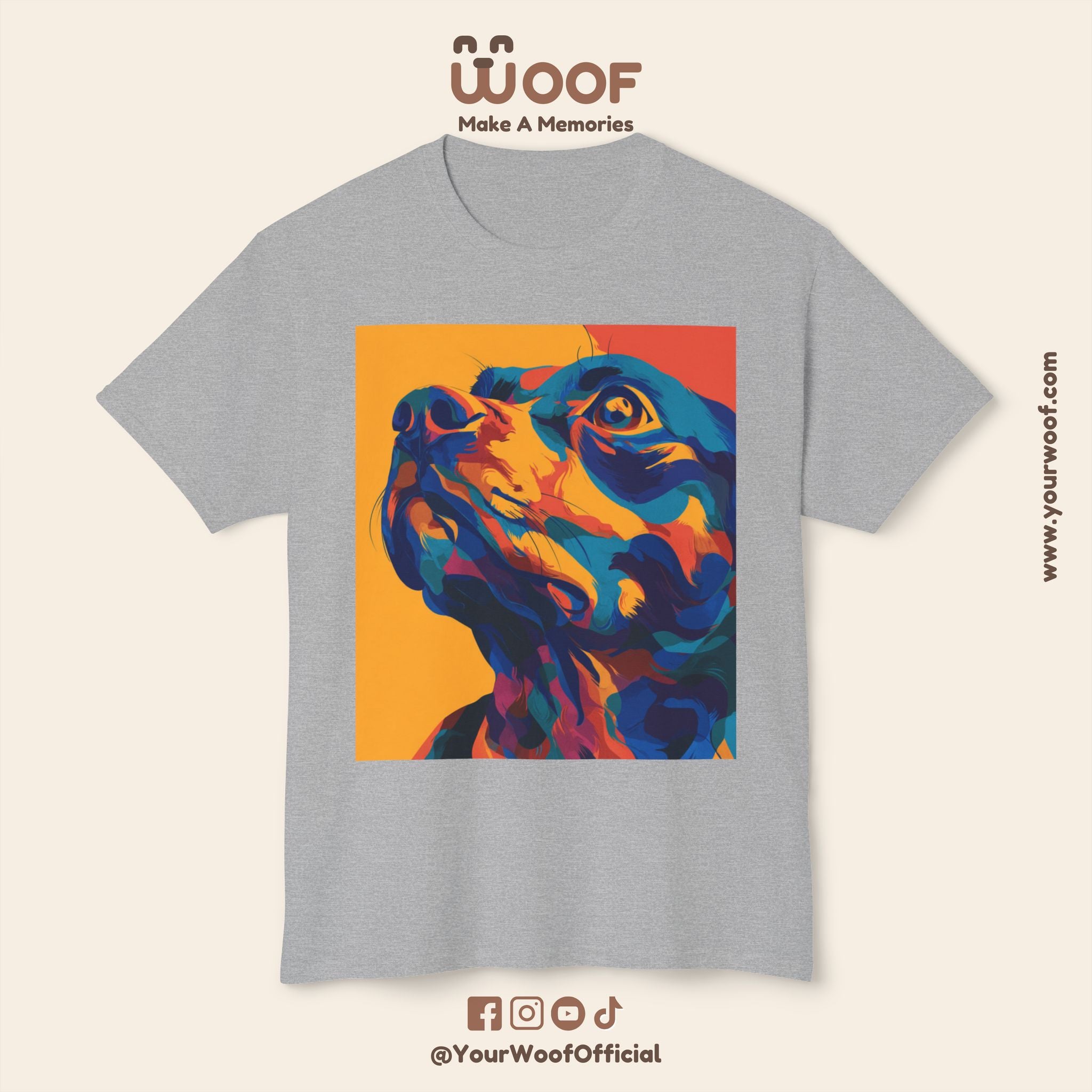 Colorful Dog Portrait T-Shirt | Pet Lover Gift, Animal Lover Apparel, Fun Dog Tee, Gift for Dog Moms, Unique Pet Merchandise
