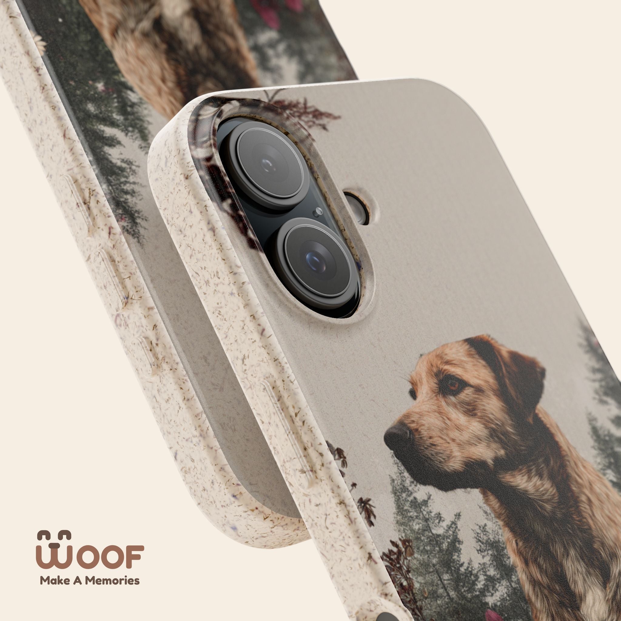 Eco-Friendly Dog Lover Biodegradable Phone Case - Floral Design