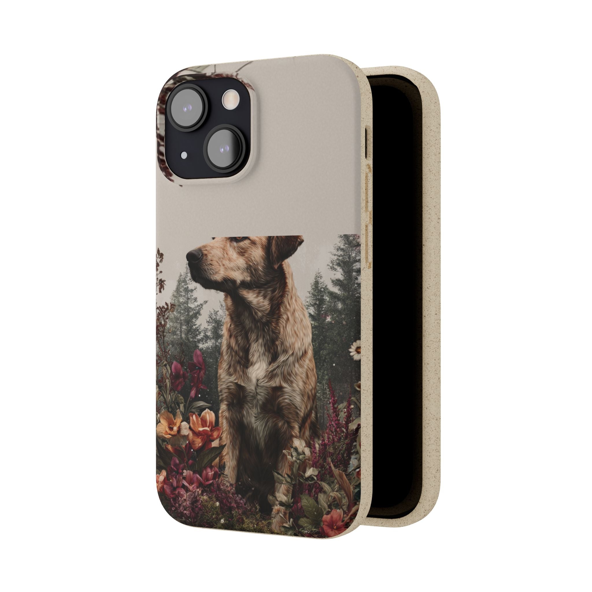 Eco-Friendly Dog Lover Biodegradable Phone Case - Floral Design