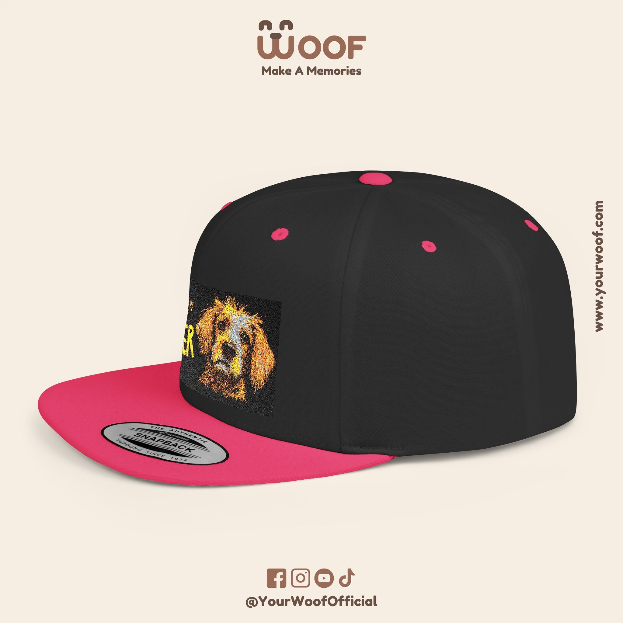 Dog Lover Flat Bill Snapback Hat, Casual Cap for Pet Owners, Dog Gift, Adjustable Hat, Fashion Accessory for Animal Lovers