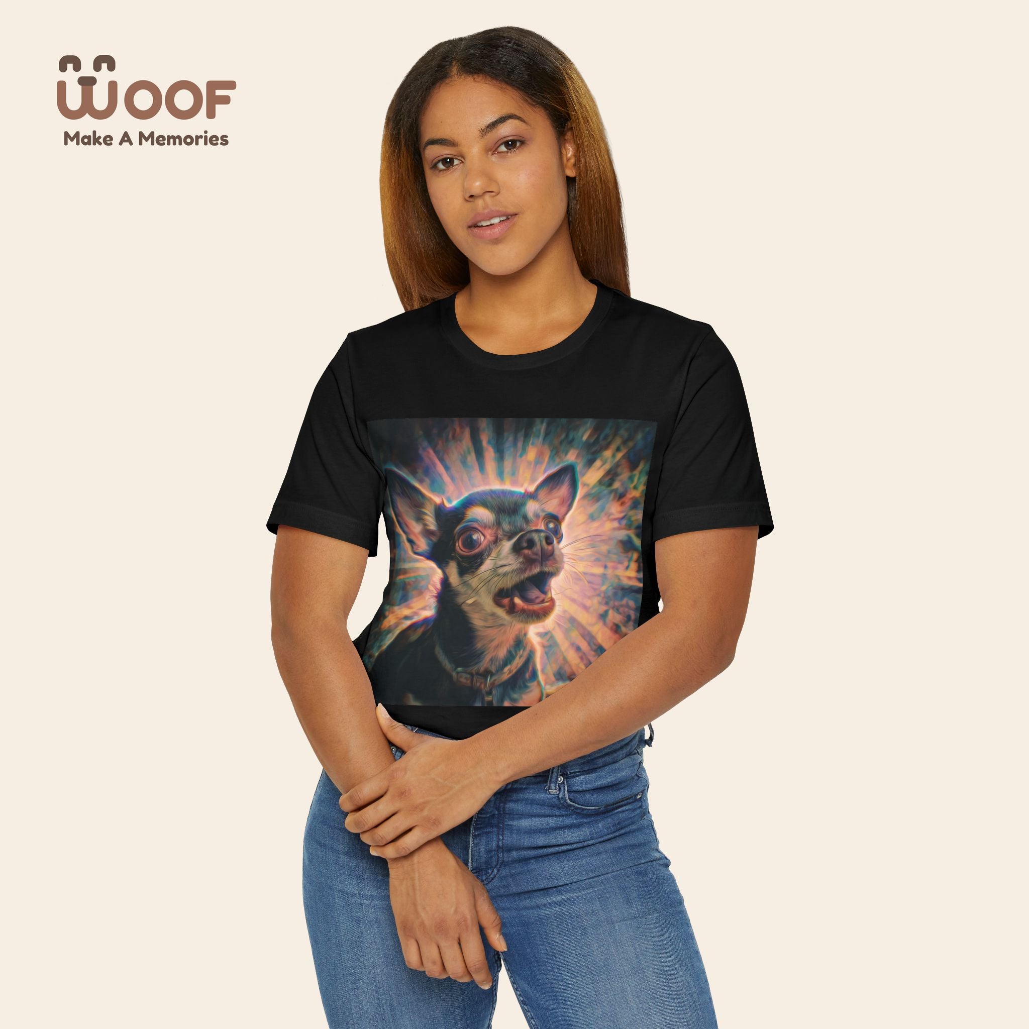 WOOF Retro Dog T-Shirt, Funny Dog Lover Gift, Pet Owner Apparel, Unique Graphic Tee, Dog Themed Fashion