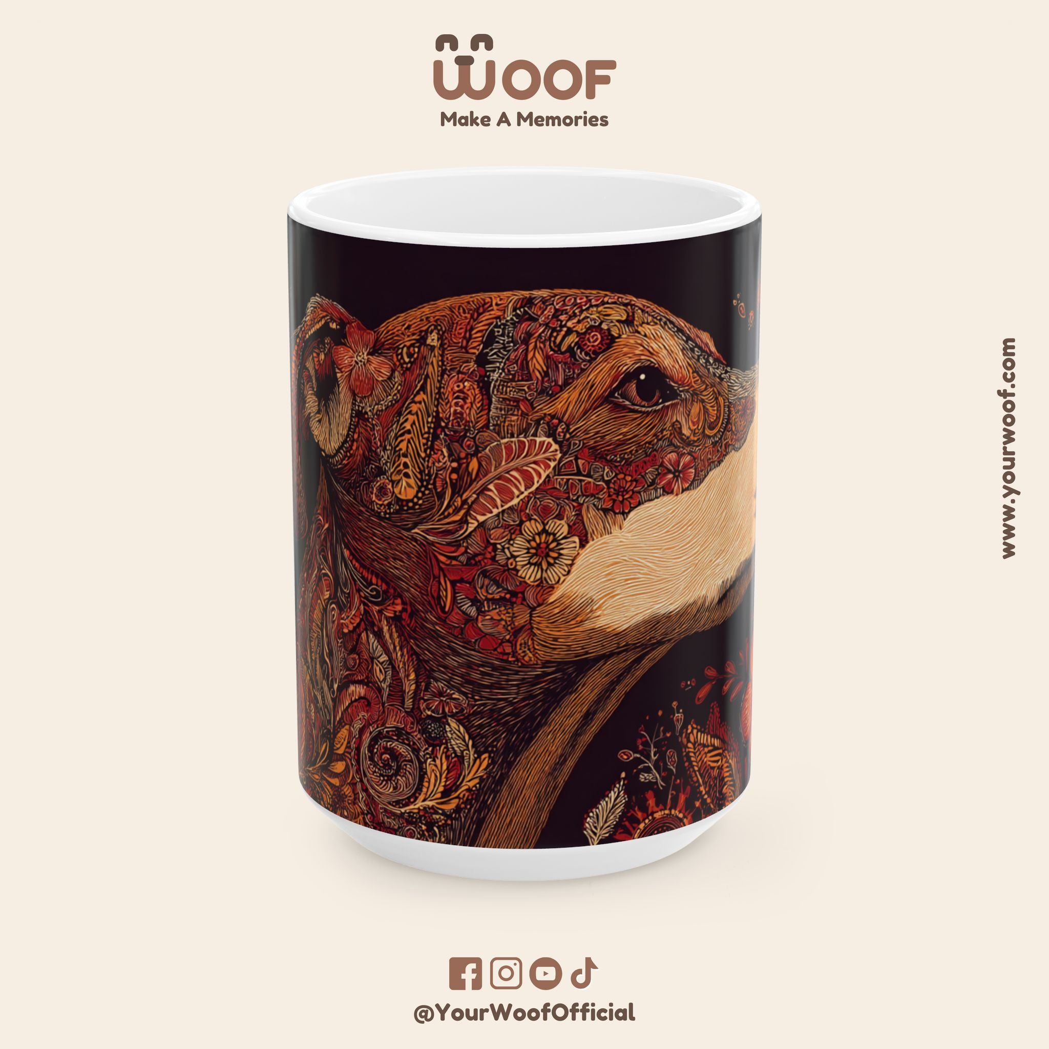 Artistic Dog Ceramic Mug - Perfect for Pet Lovers, Gift for Dog Owners, Coffee Lovers Mug, Animal Lovers Gift, Dog-Themed Home Decor